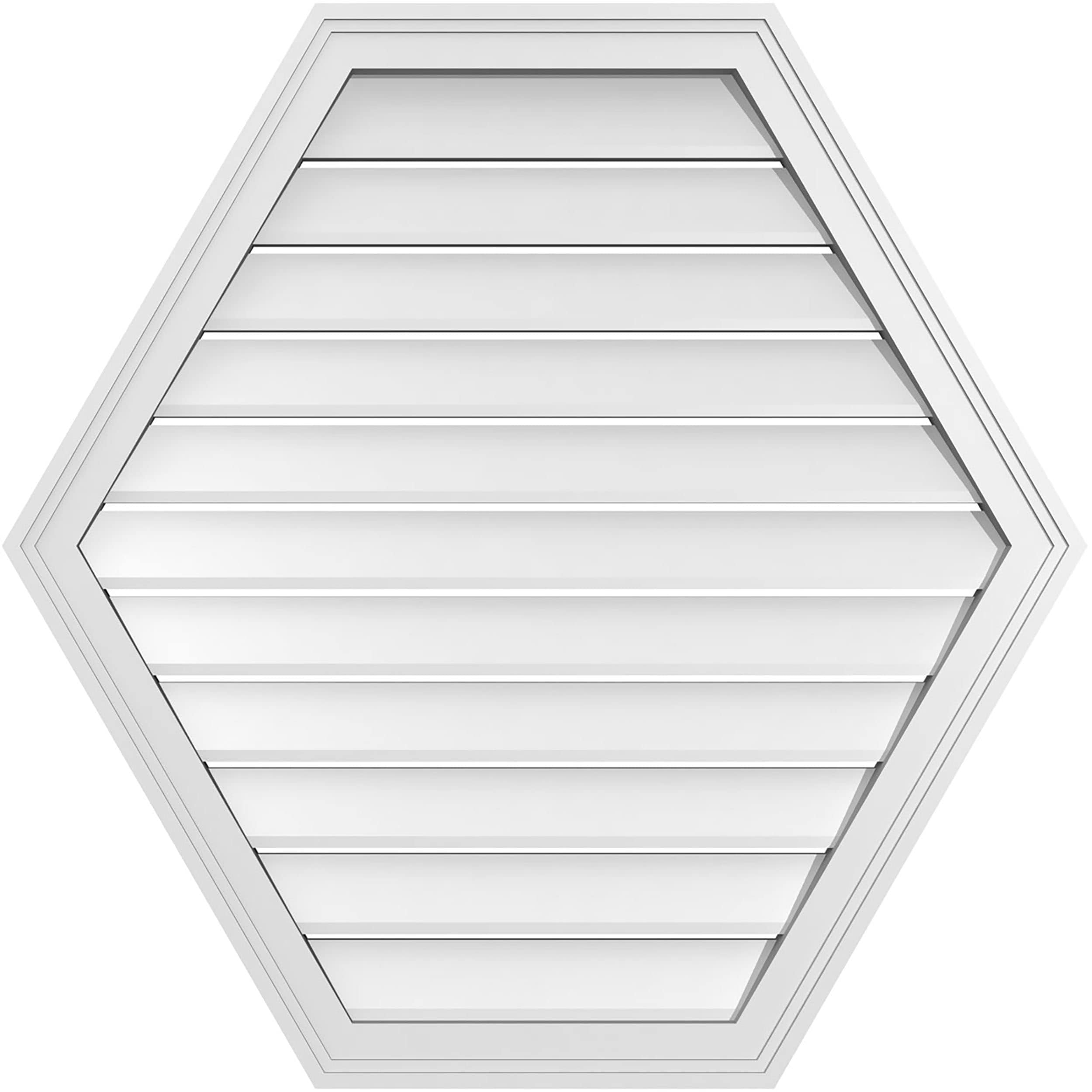Ekena Millwork GVPHP34X3402SF 34-Inches x 34-Inches Off-white Peaked PVC Gable Louver Vent