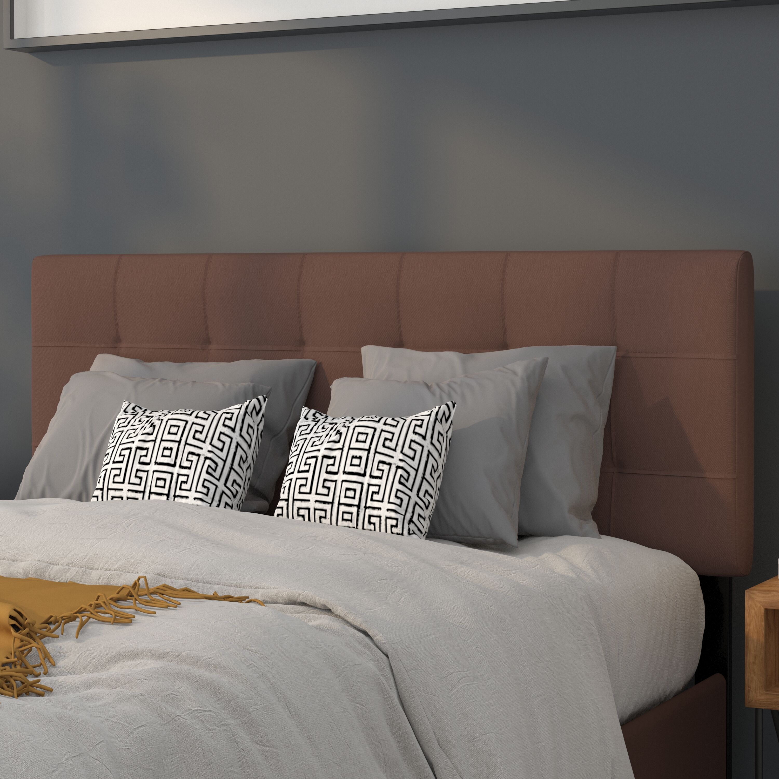 Flash Furniture 889142216964 Bedford Dark Brown Full Polyester Upholstered Headboard