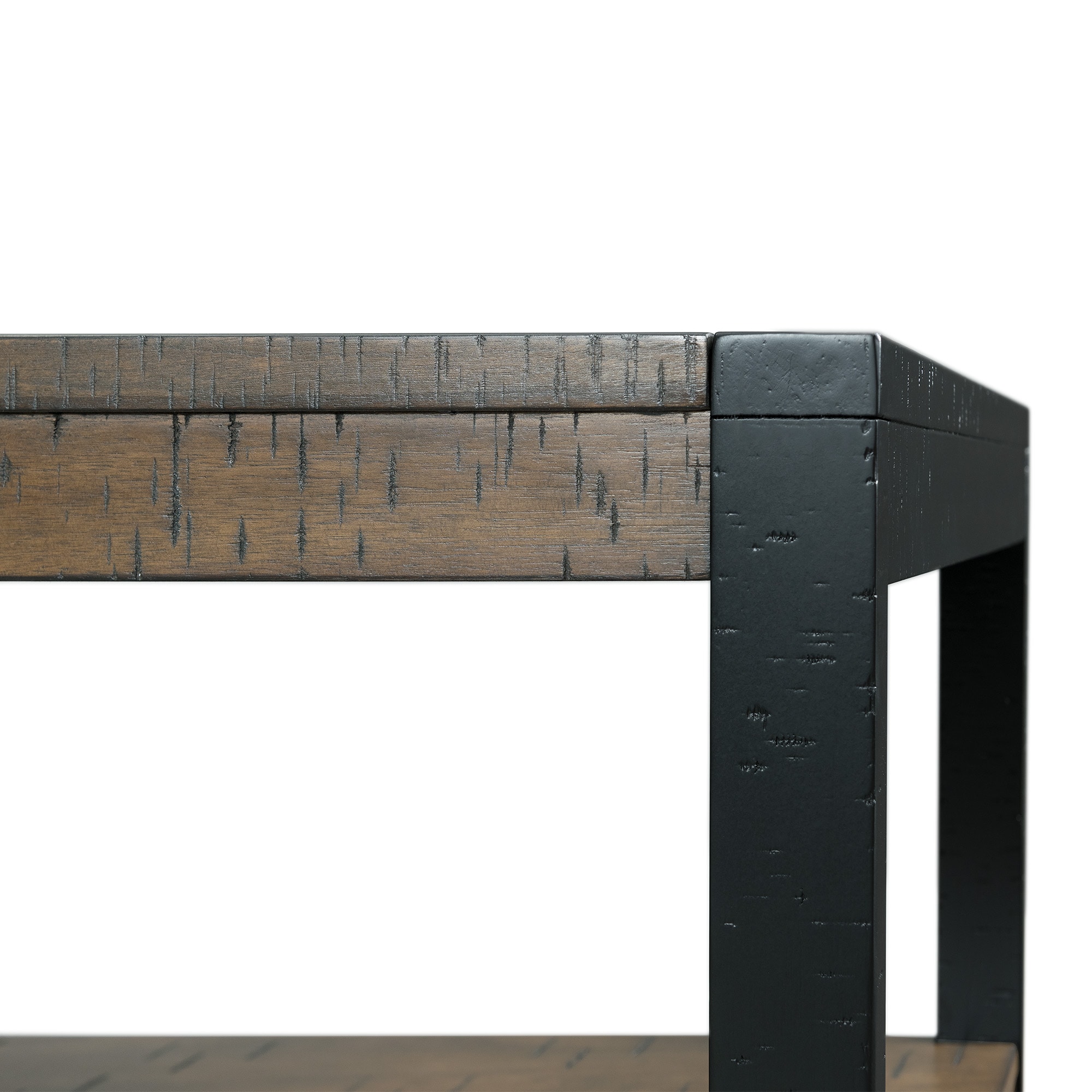 Enrico Rectangular Walnut Coffee Table with Black Metal Legs