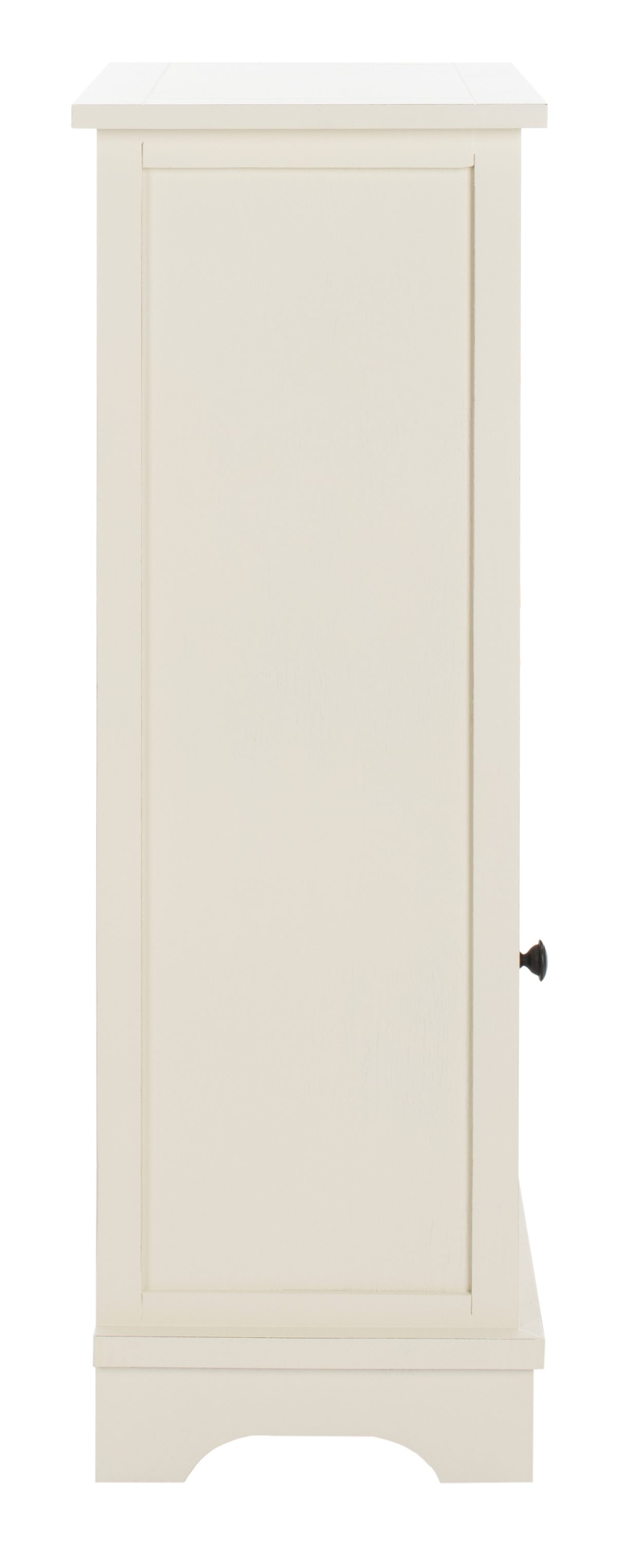 Distressed White Pine Accent Cabinet with Wicker Baskets