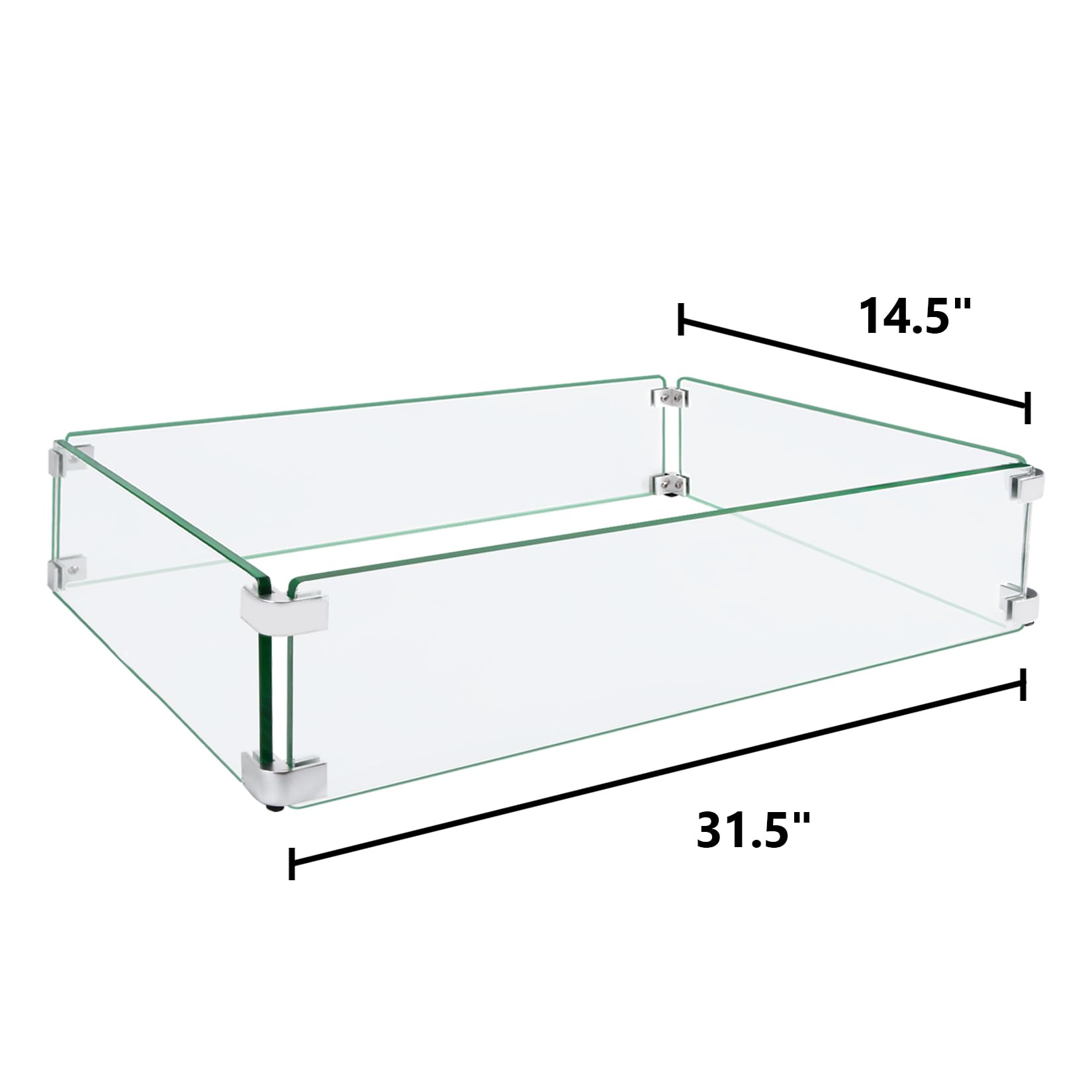 Lukvuzo Fire Pit Wind Guard 31 Point 5 x 14 Point 5 x 6 Inch Clear ...