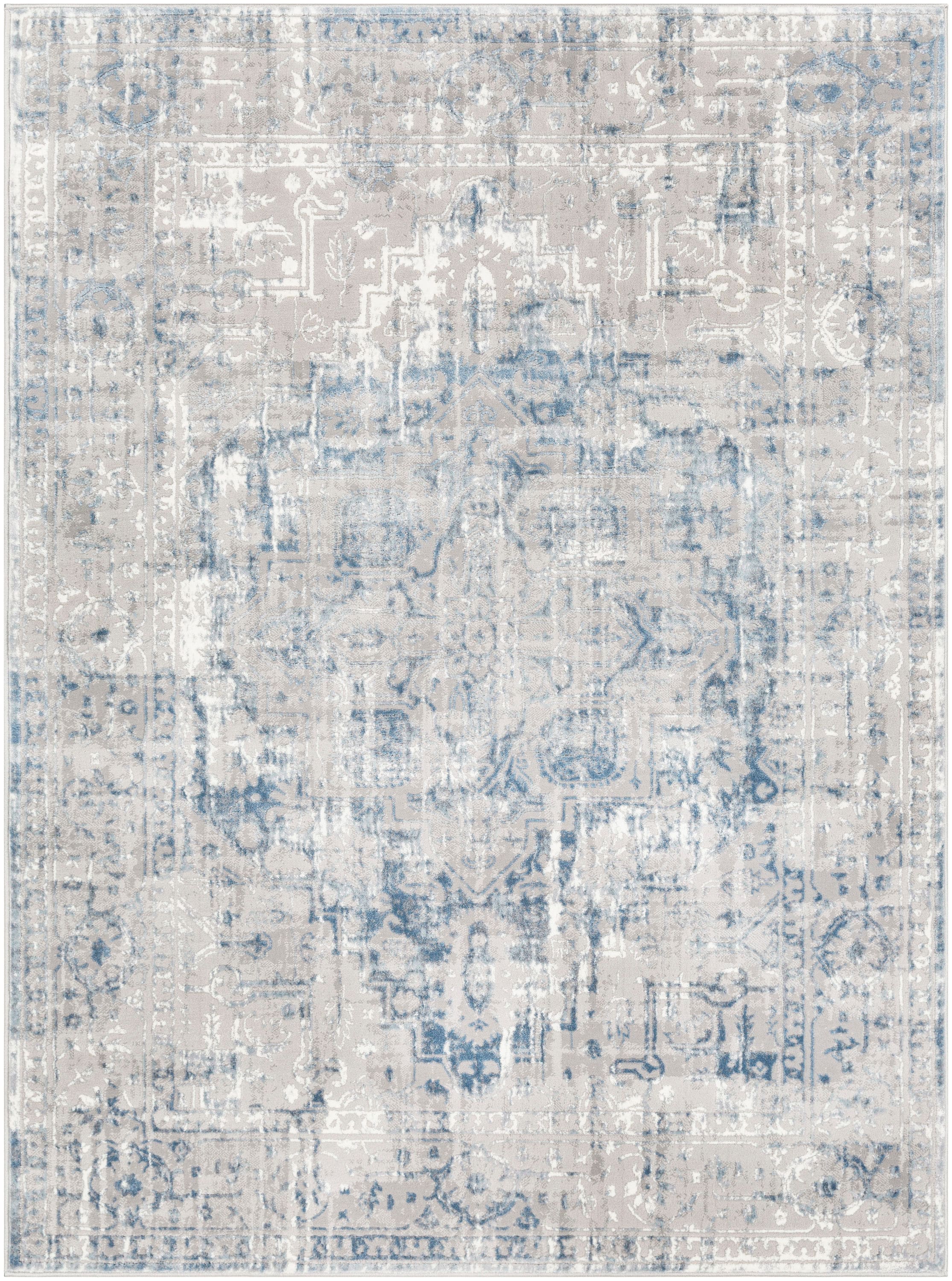 Surya KAT2306-710103 Katmandu 8 X 10 Light Gray Indoor Medallion Oriental Area Rug