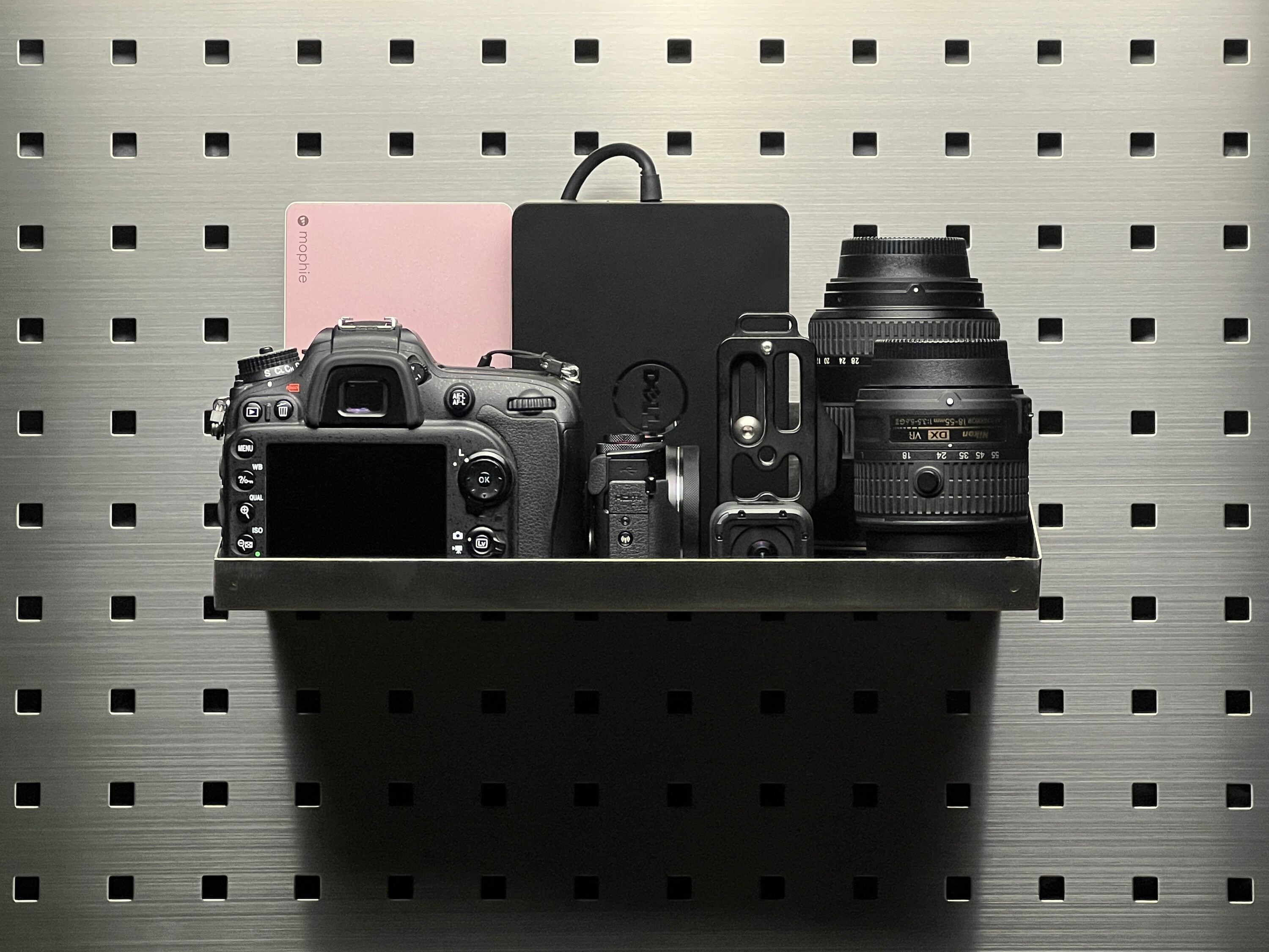 12" x 6" Stainless Steel Pegboard Shelf with Lip