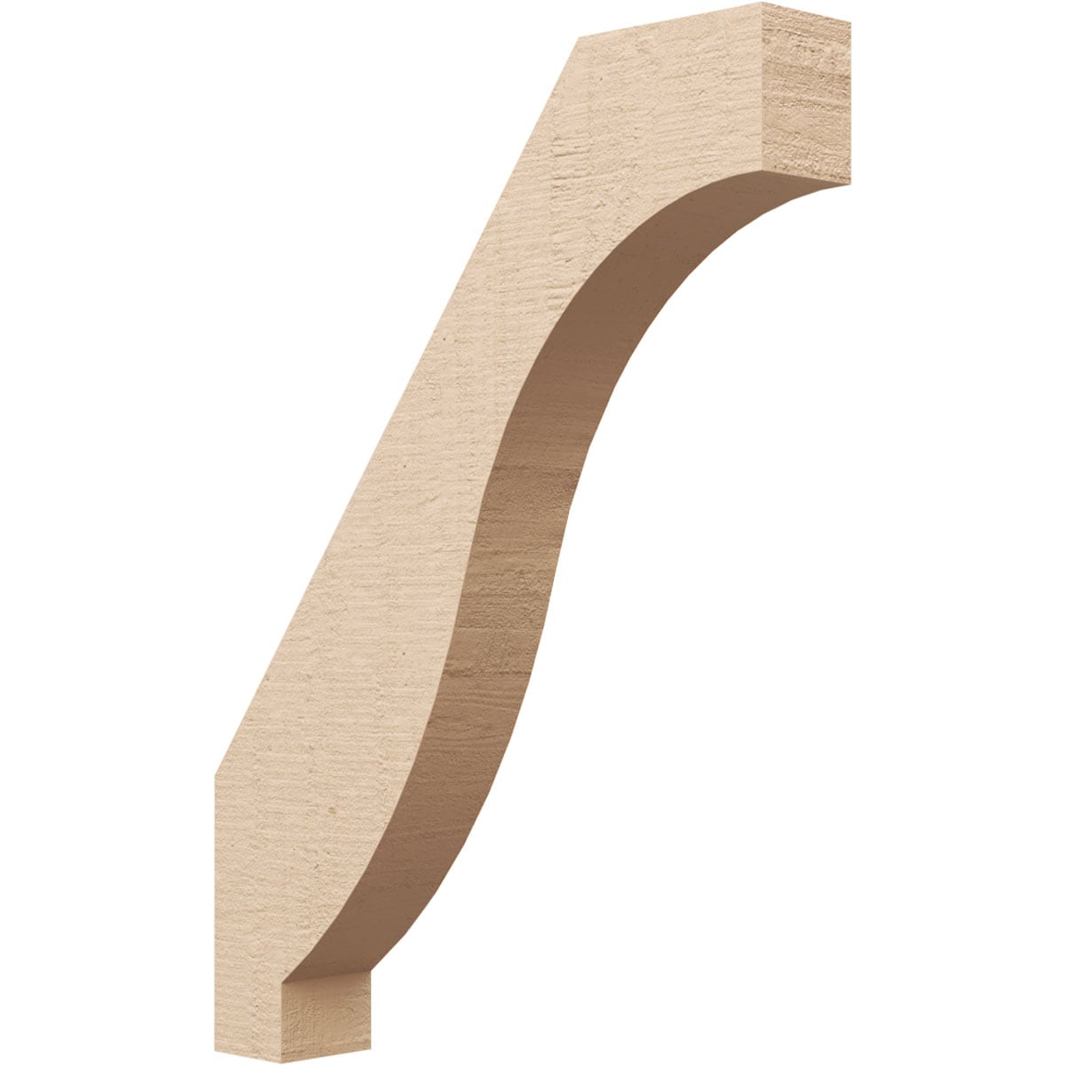 Ekena Millwork BRCUR03X18X24BKRRCPR 3-in x 24-in x 18-in Primed Urethane Baker Rough Cedar Woodgrain TimberThane Knee Brace