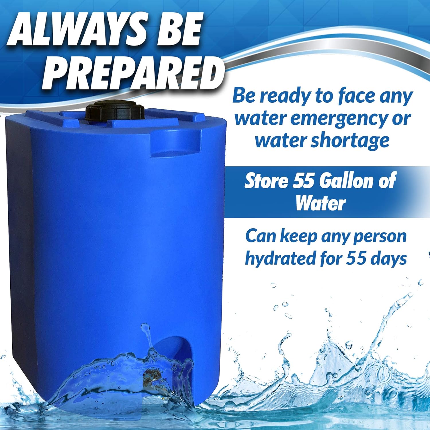 WaterPrepared WW-55 GAL BLUE Water-Storage - View #2
