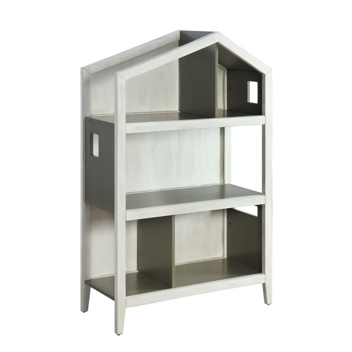 HomeRoots 347522 Amelia Off White Wood 5-Shelf Bookcase (14-in W x 50-in H x 33-in D)