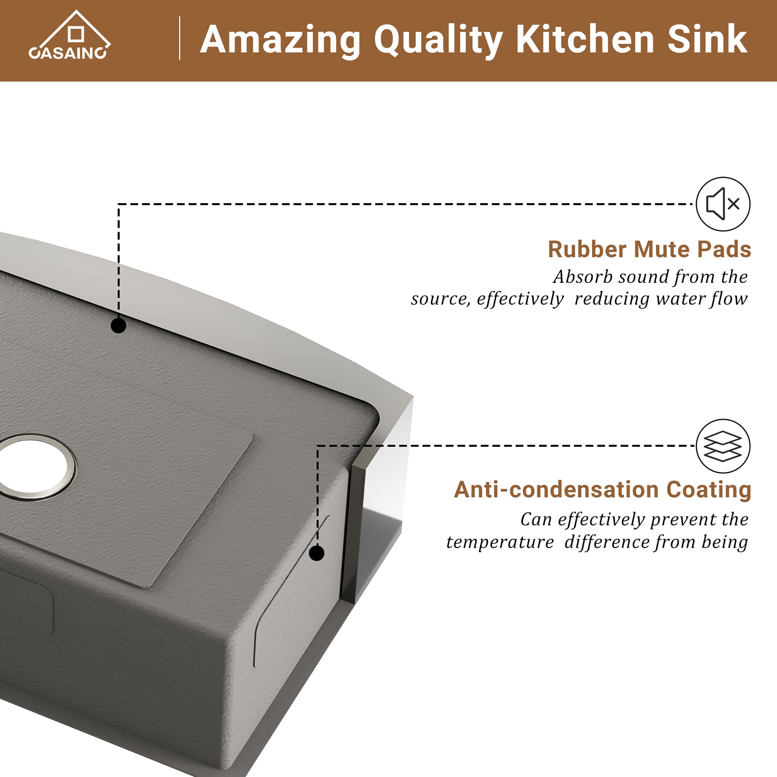 CASAINC SL-LTS3022A1 Kitchen-Sinks - View #7