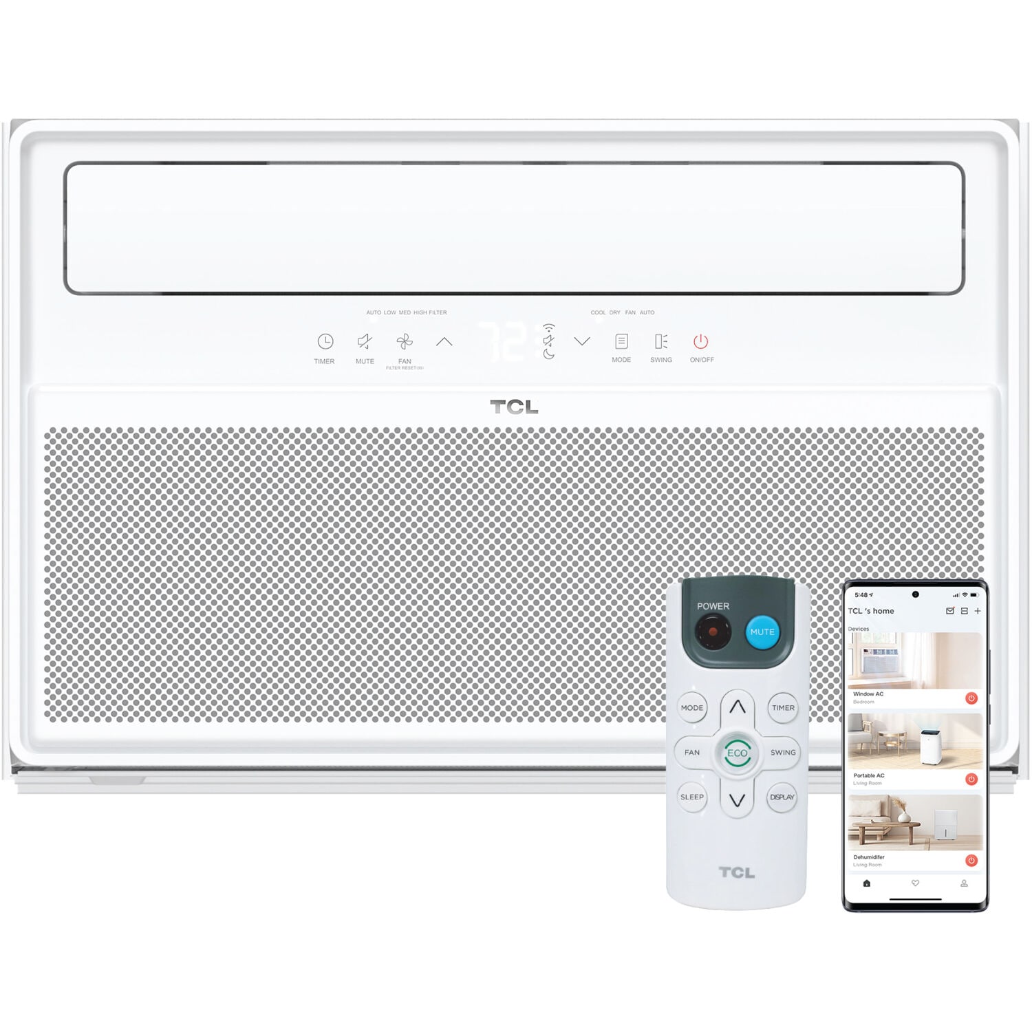 TCL H12W4KWH Large Room Window Air Conditioner with Heater, Remote Included ( 115-Volt , 12000-BTU )