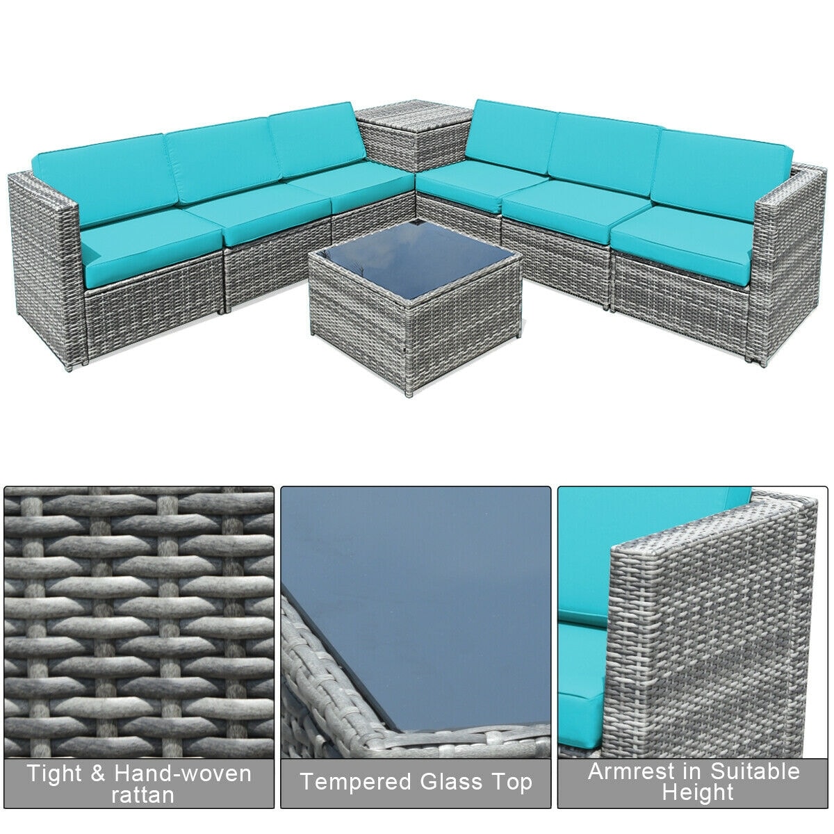 WELLFOR OUJ65782BTU+ Patio-Conversation-Sets - View #8