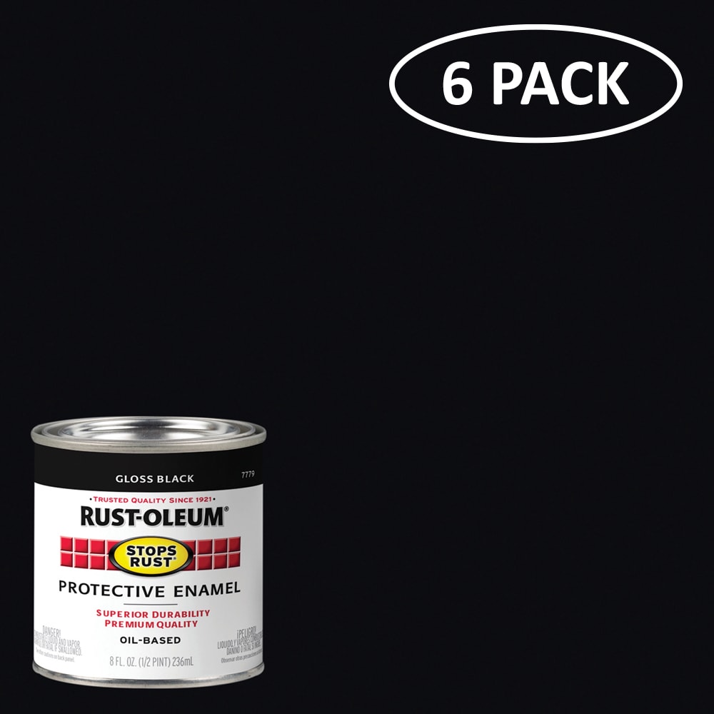 Rust-Oleum 7779730SOS Stops Rust Gloss Black Interior/Exterior Oil-based Industrial Enamel Paint ( Half-pint )