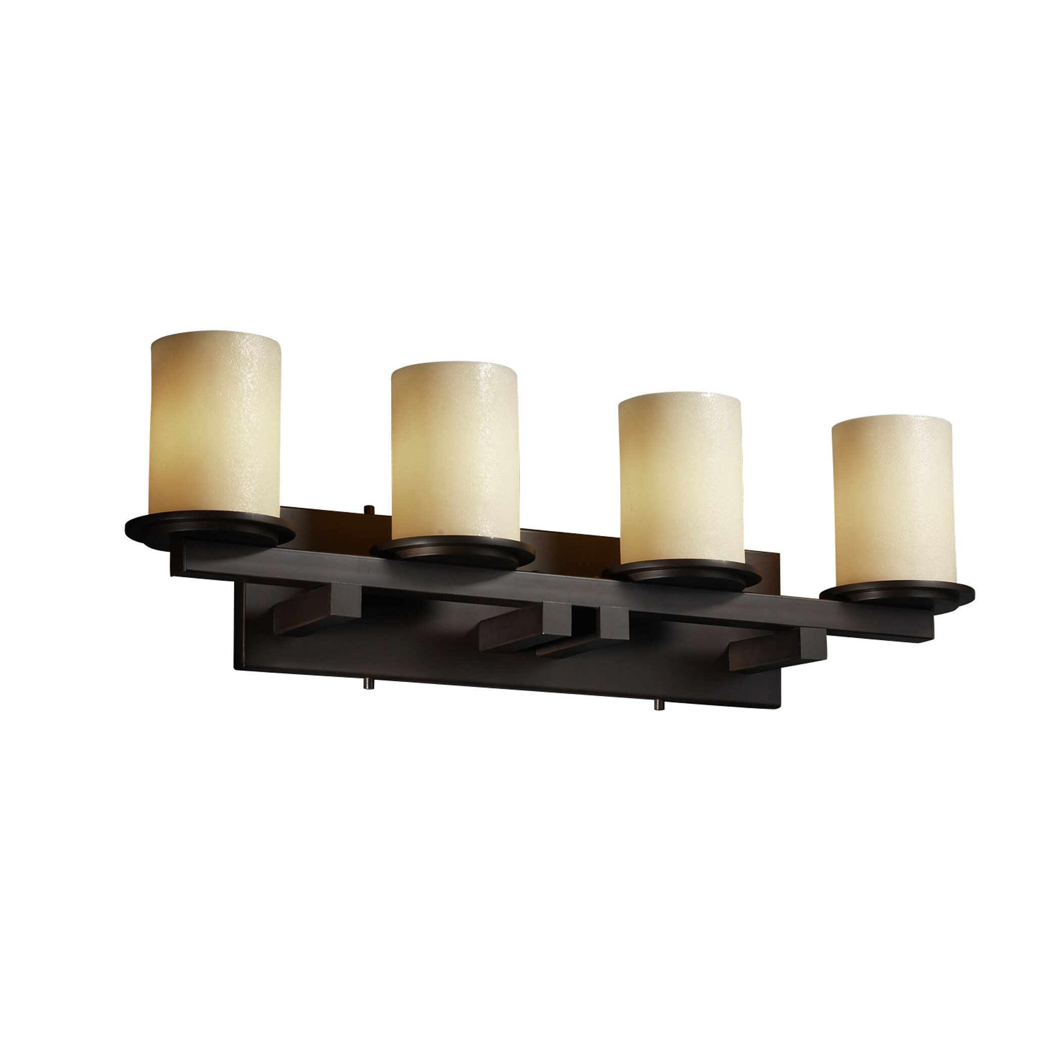 Justice Design Group CNDL-8774-10-AMBR-DB CandleAria 29-in 4-Light Dark Bronze Transitional Vanity Light