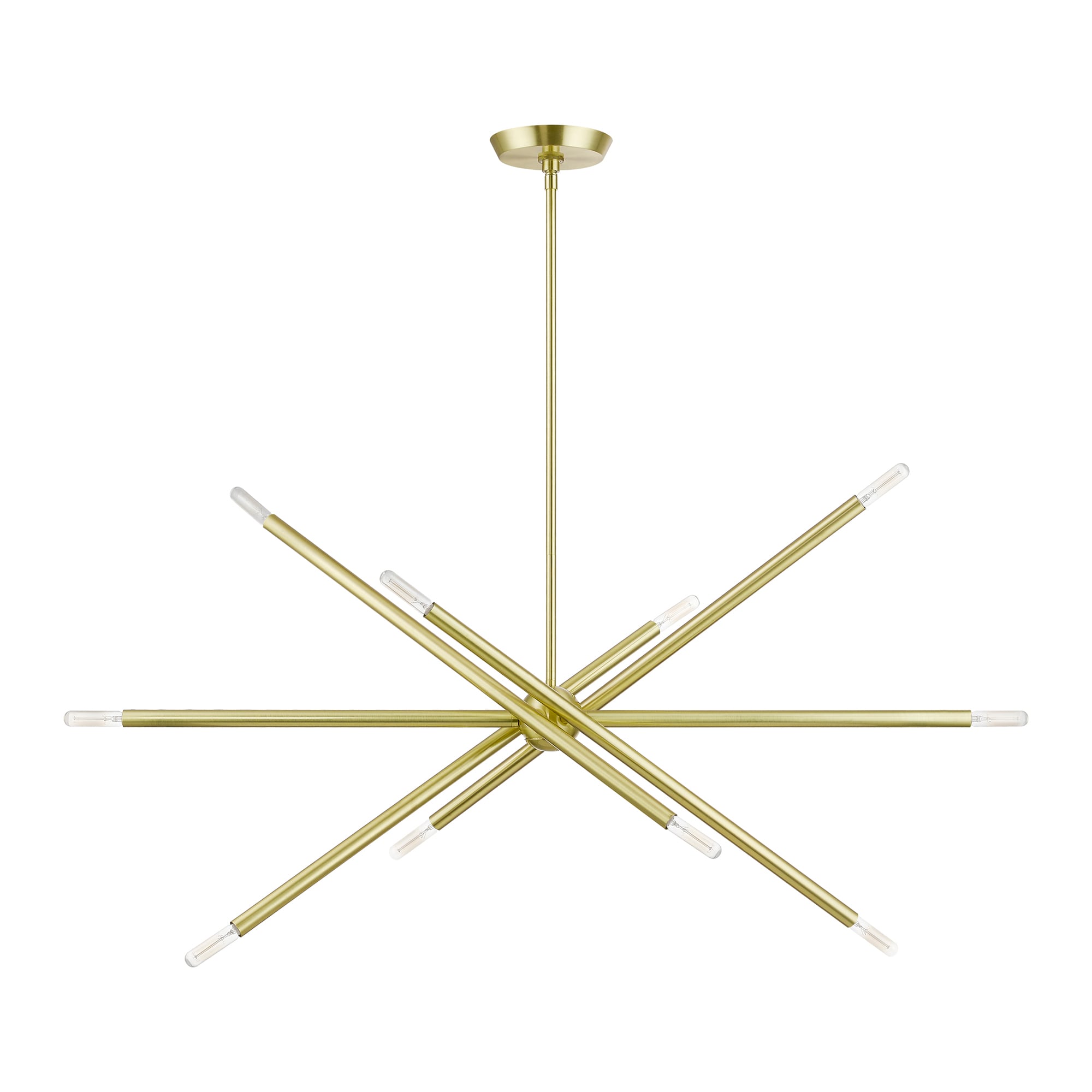 Soho Satin Brass 10-Light Sputnik Linear Chandelier