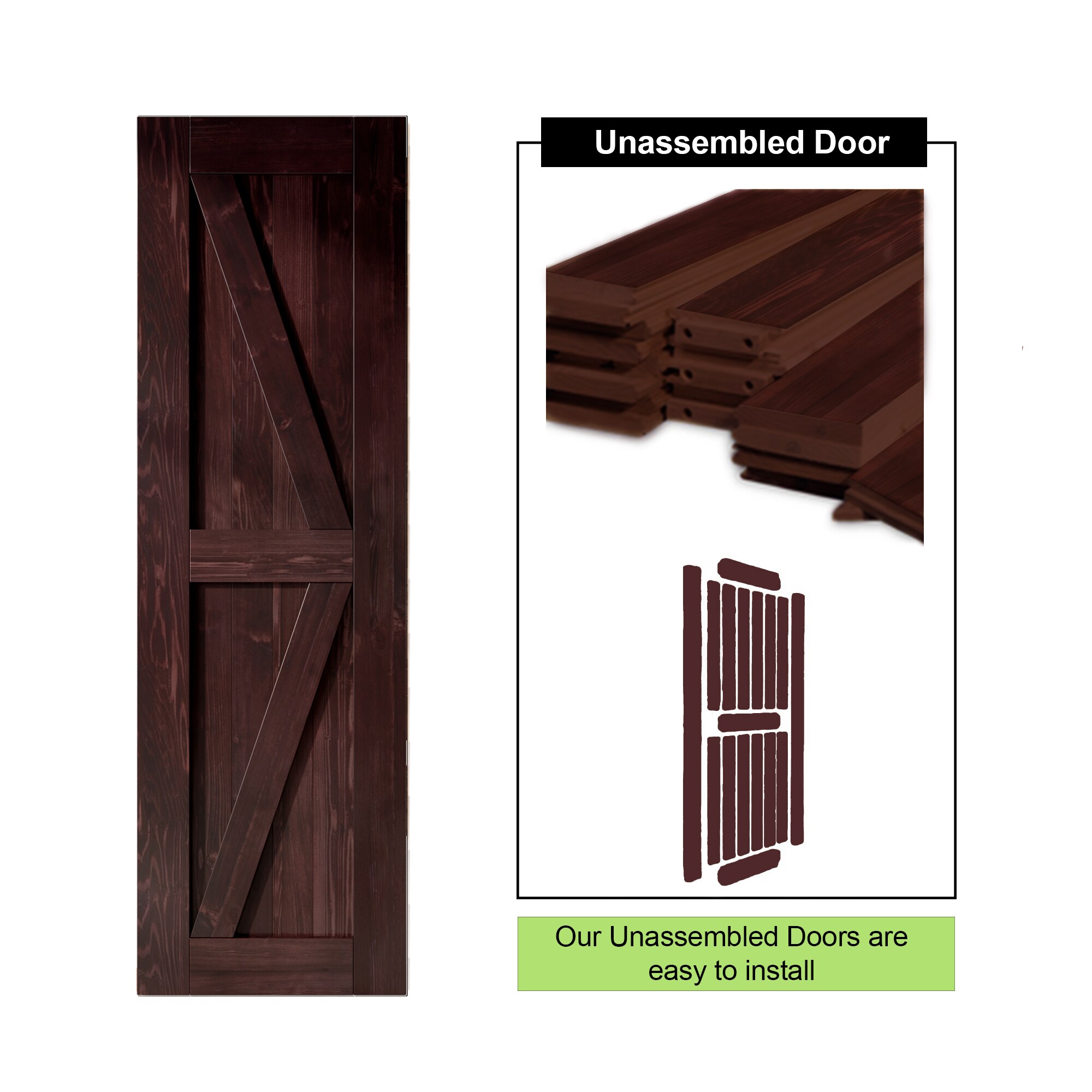 HOMACER 2684-K-RED Barn-Doors - View #5