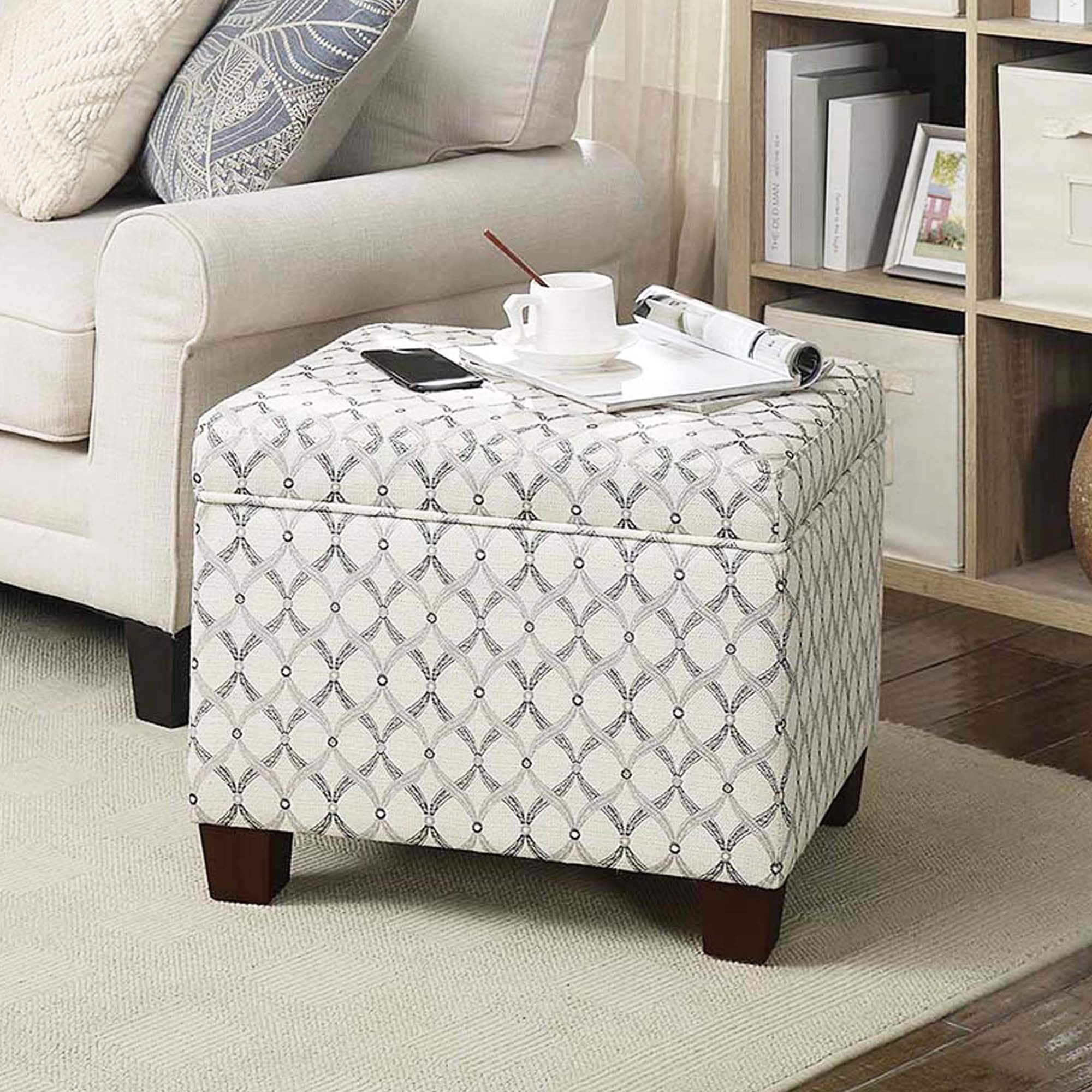 Convenience Concepts R9-179 Madison Modern Ribbon Pattern Fabric Storage Ottoman