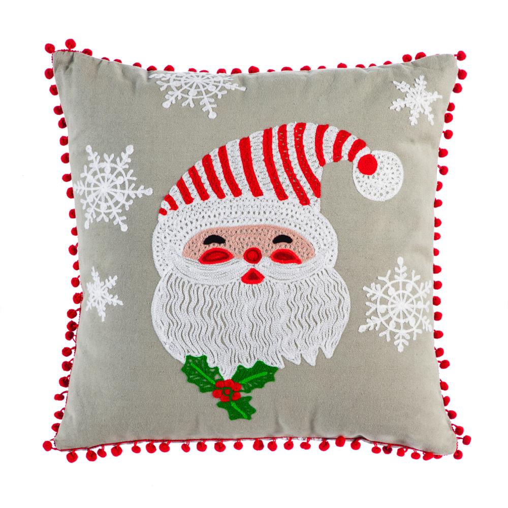 Evergreen 4P4016 11.5-in Pillow Santa Christmas Decor