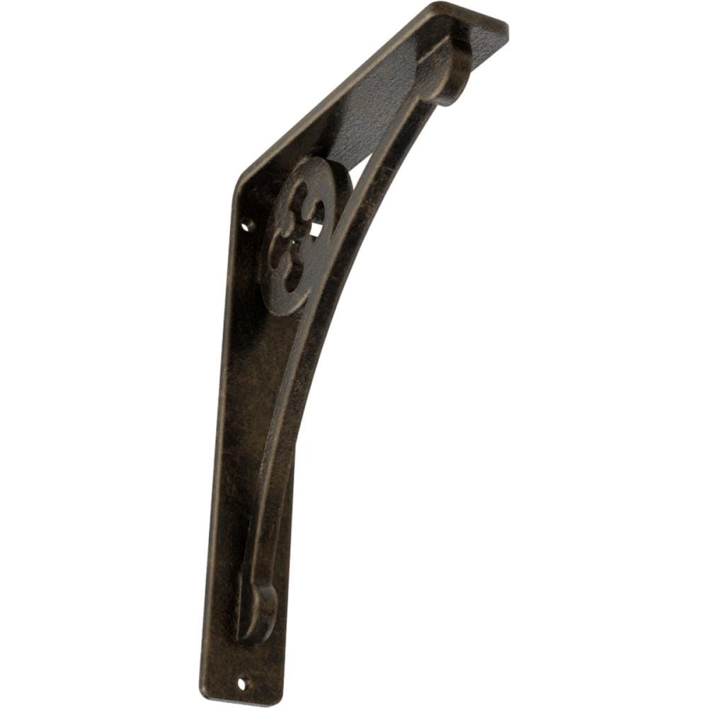 Ekena Millwork BKTM01X05X08SCRAPG Crawley 5.5-in x 1.5-in x 8-in Antique gold Wrought iron Mounting bracket