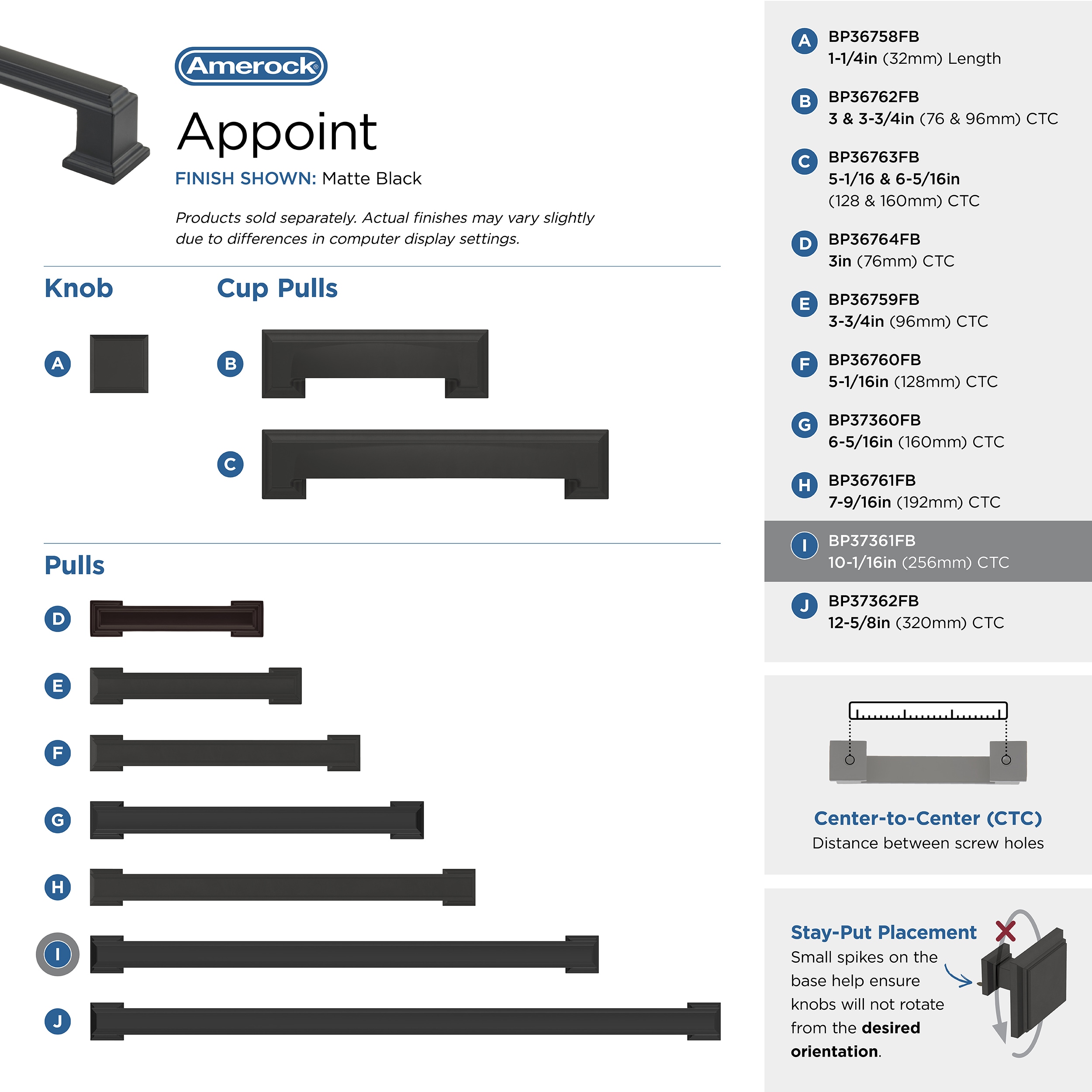 Amerock BP37361FB Cabinet-Pulls - View #6