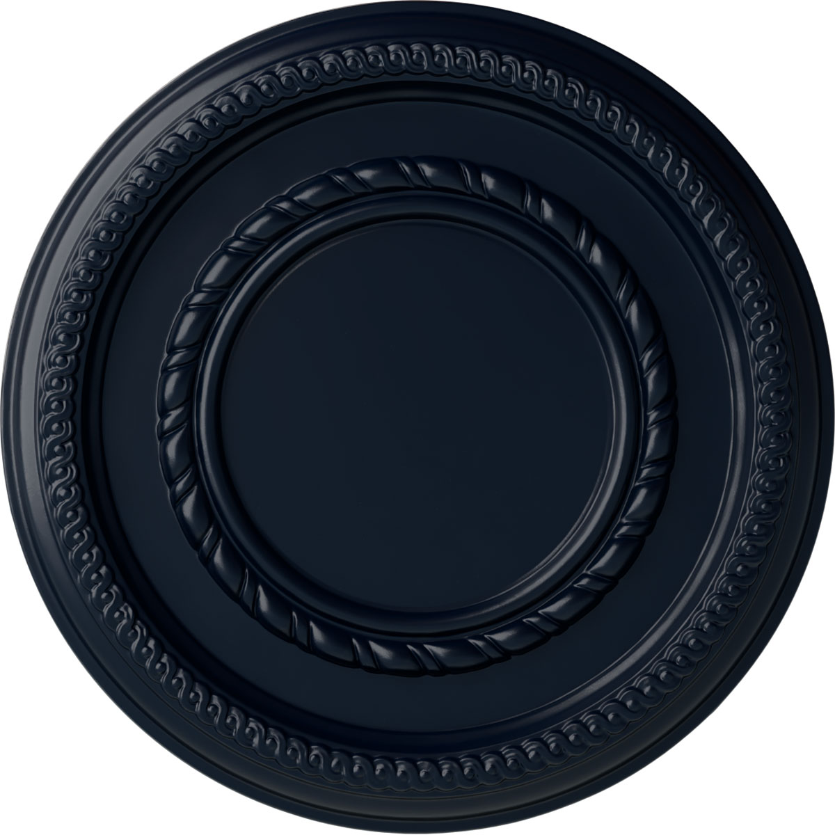 Ekena Millwork CM12FEMDF Federal Roped Small 12.5-in W x 12.5-in L Painted Midnight Dream Polyurethane Whole Ceiling Medallion