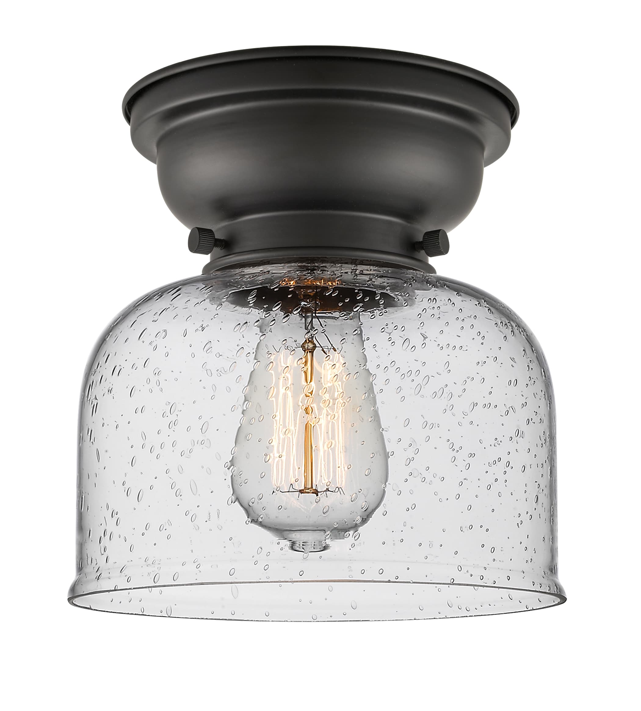 Innovations Lighting 623-1F-BK-G74 Bell 1 -Light 8-in Matte Black Flush Mount Light