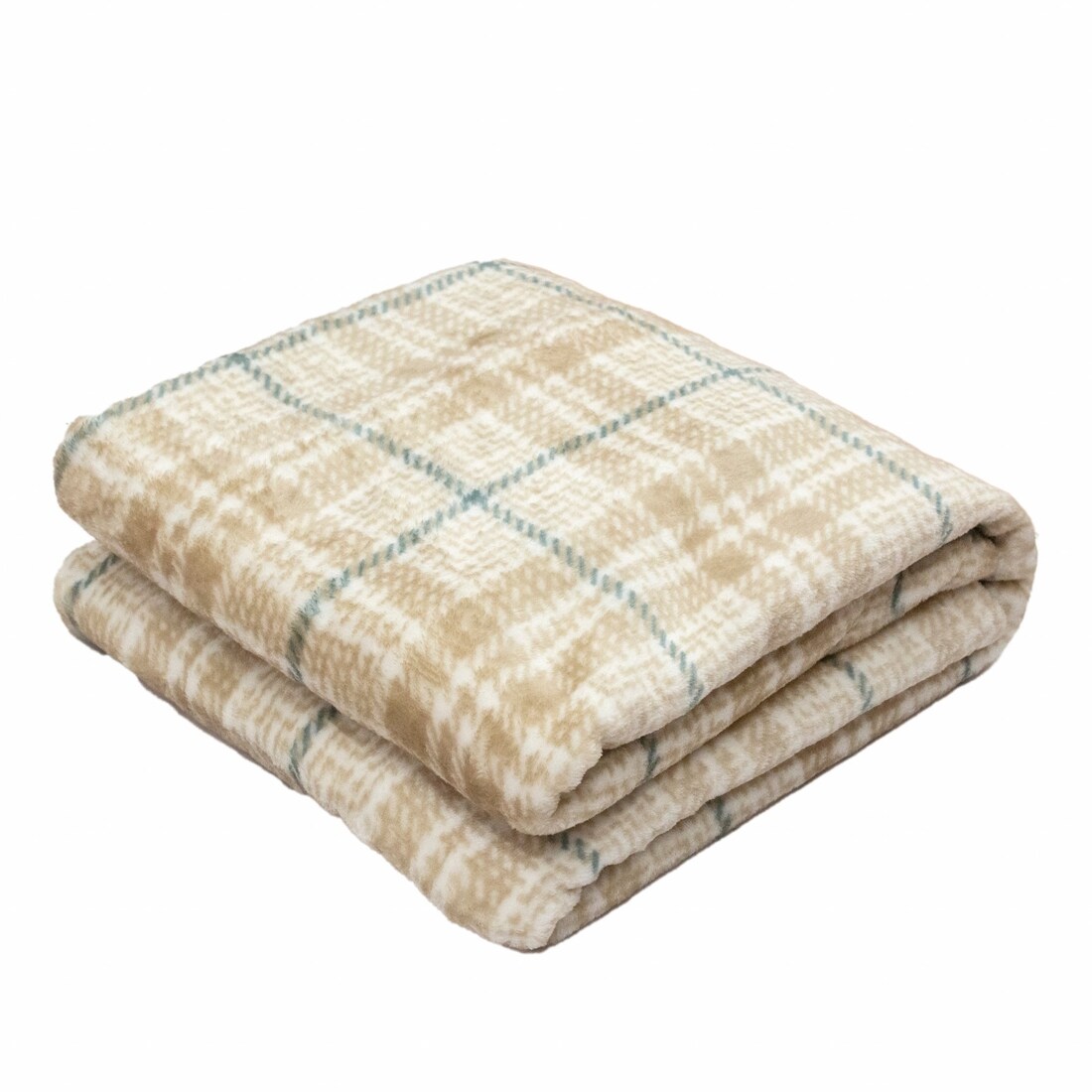 HomeRoots 4000478181 Beige and Green 50-in x 60-in Polyester Blanket