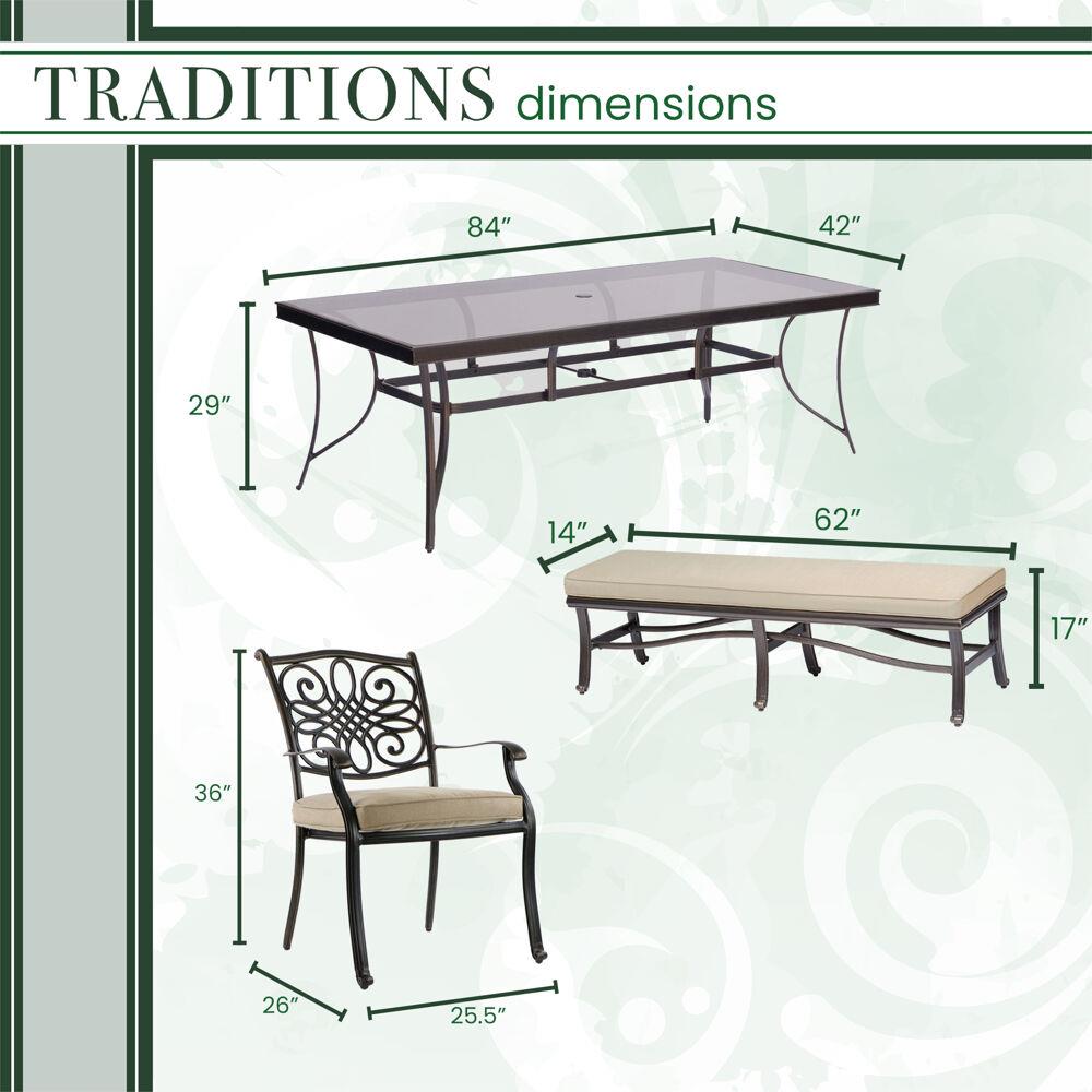 Hanover TRADDN5PCGBN-TAN Patio-Dining-Sets - View #3