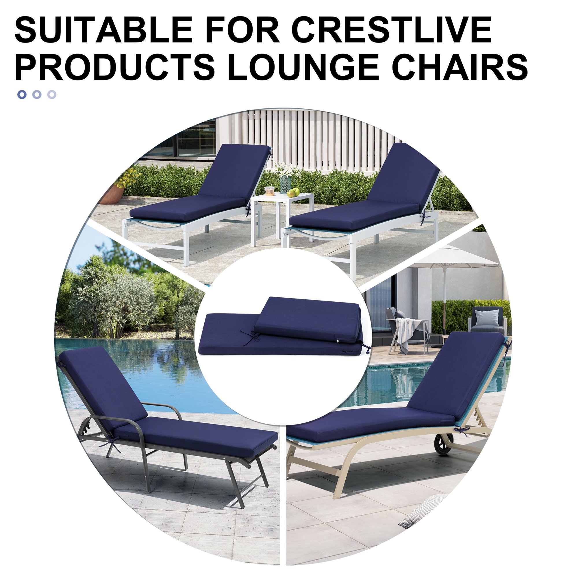 CloudFly CL-CU001NAV-2 Patio-Furniture-Cushions - View #6