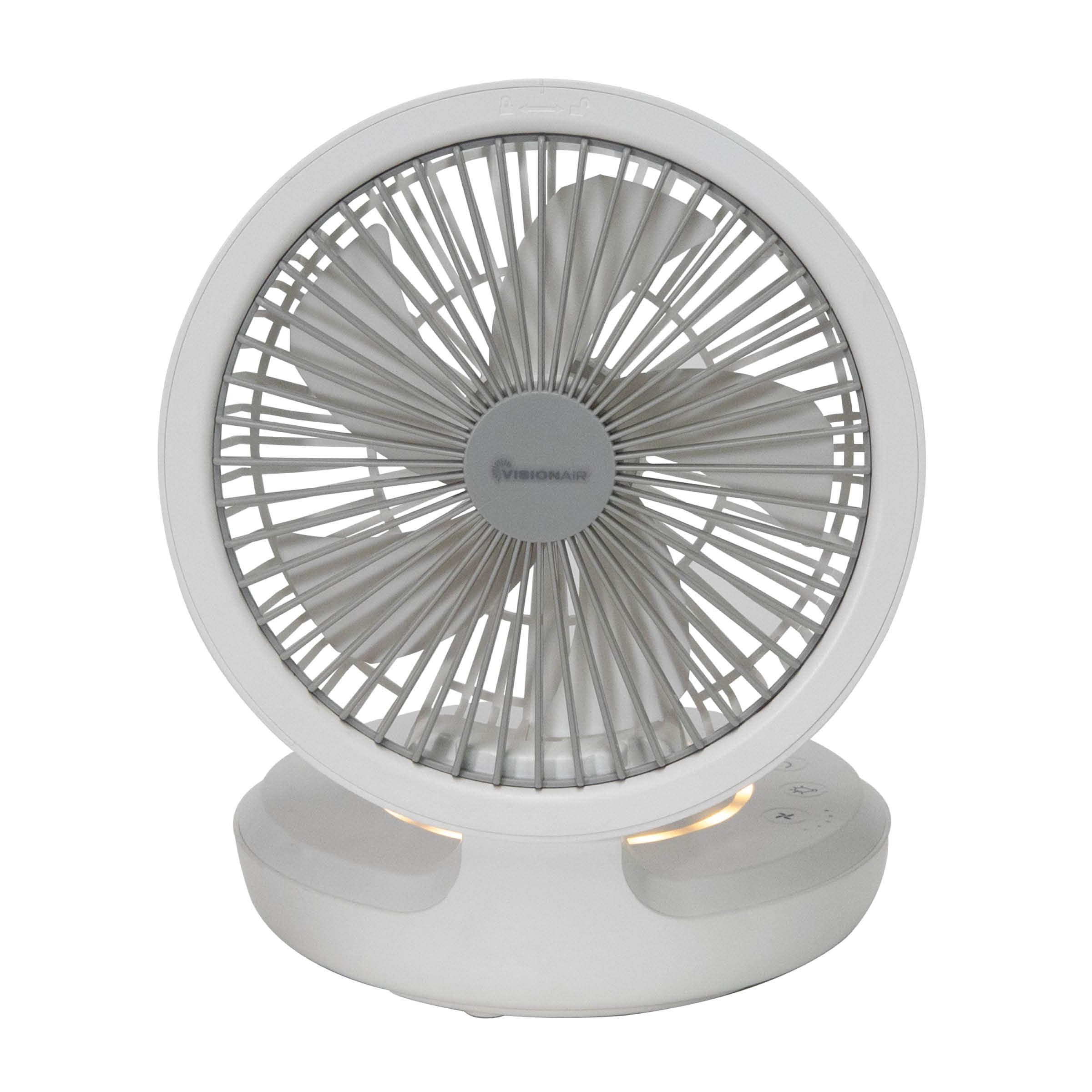 VisionAir 1VAFDR6 6-in 120 -Volt Indoor White Oscillating Personal Fan Charger Included