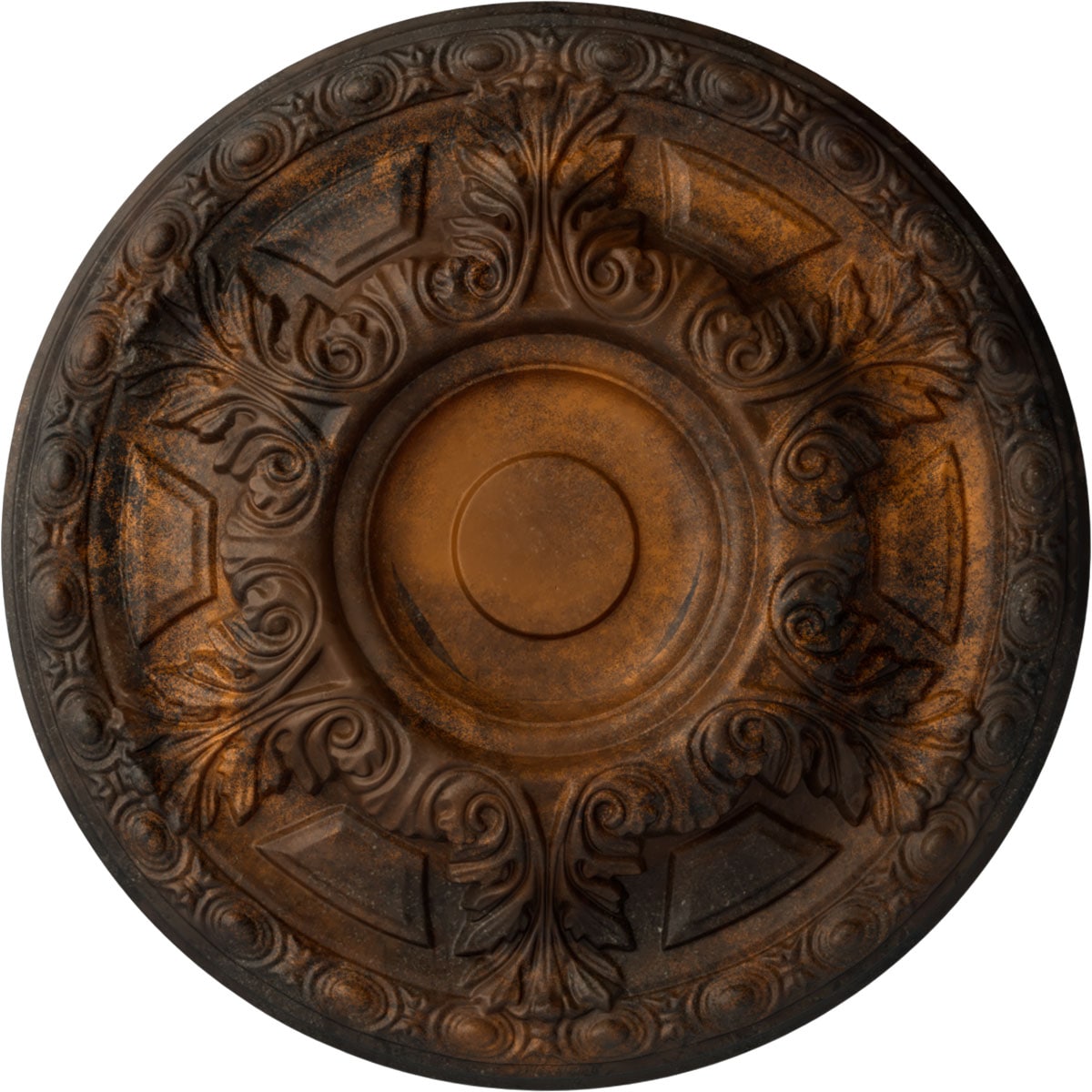 Ekena Millwork CM24GARUS Granada 23.5-in W x 23.5-in L Painted Rust Polyurethane Whole Ceiling Medallion