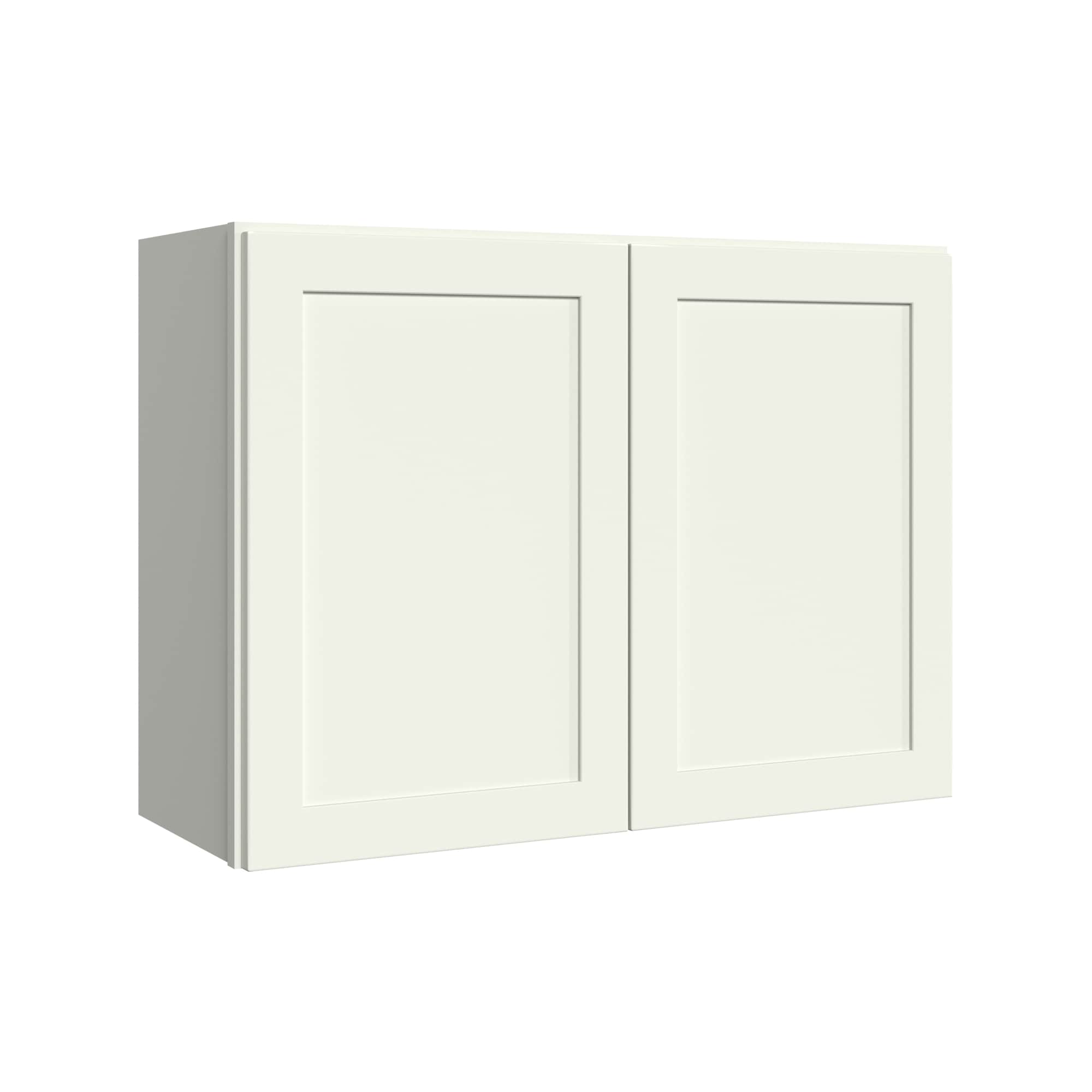 KraftMaid Momentum W3324G71 Deveron 33-in W x 24-in H x 12-in D Dove White Wall Fully assembled Plywood Cabinet (Recessed Panel Shaker)