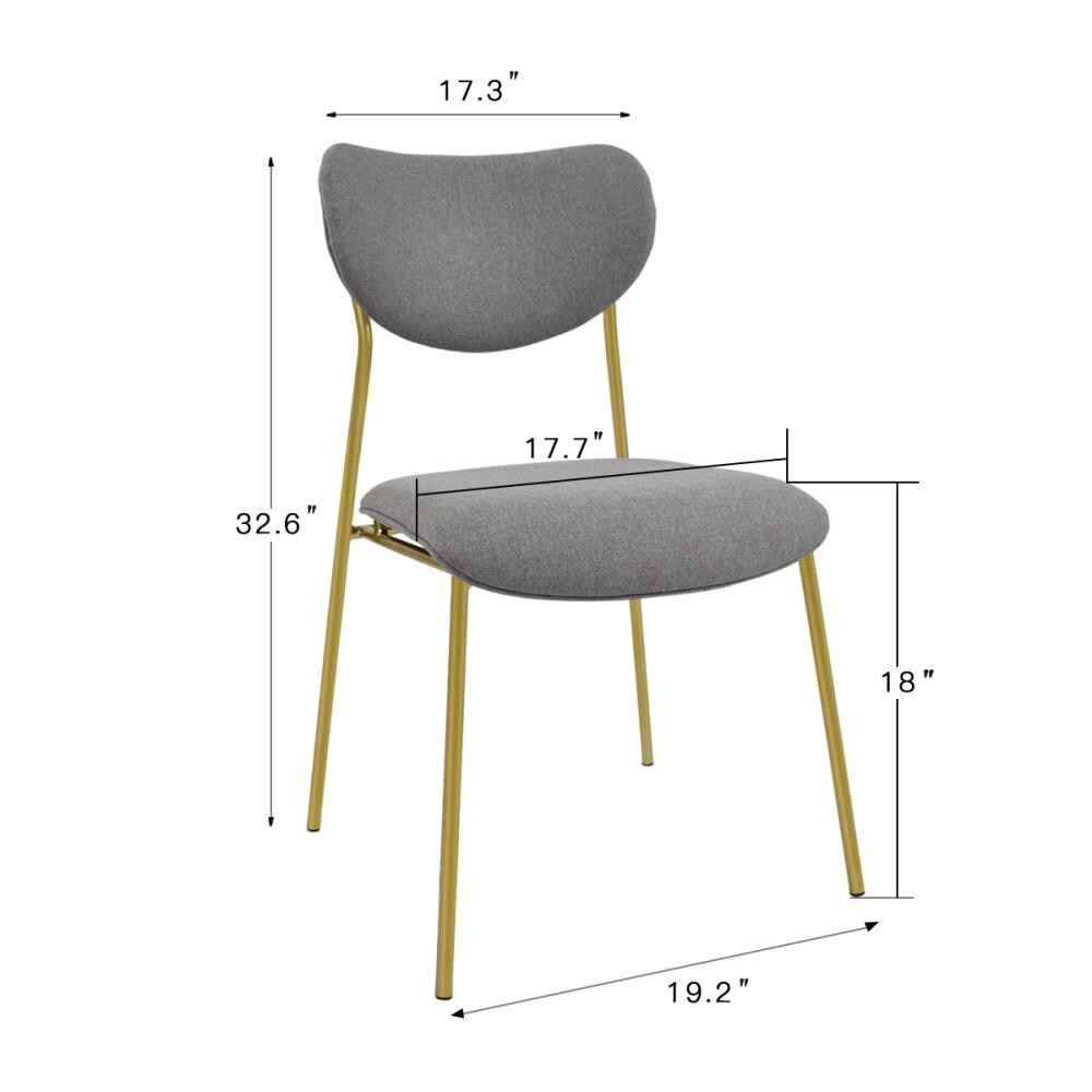 NeuType Contemporary/Modern Linen Upholstered Dining Side Chair (Metal ...