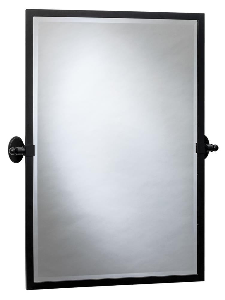 Matte Black Rectangular Bathroom Mirror, Bathroom Pivot Mirror Black