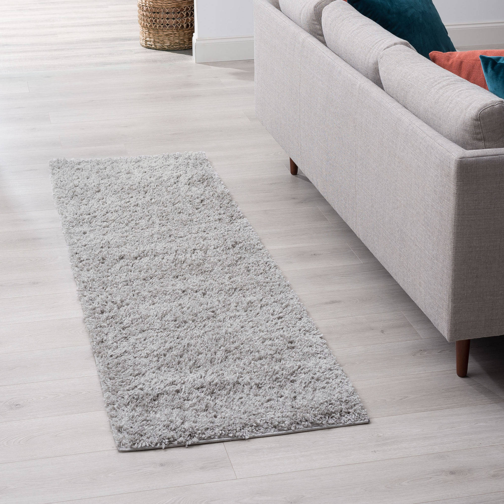 Tayse JRS1002 2X8 Jersey Shag 2 x 8 (ft) Loomed Polypropylene Silver Rectangular Indoor Runner rug