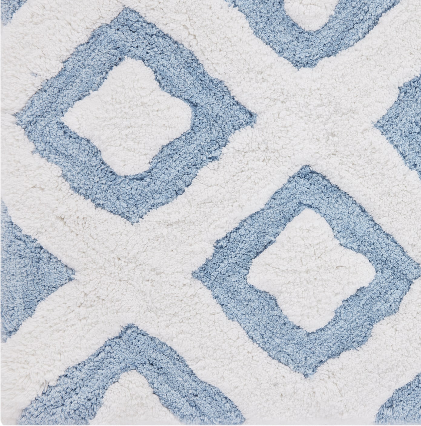 Alderbury Blue 30 in. x 50 in. Geometric Cotton Bath Mat