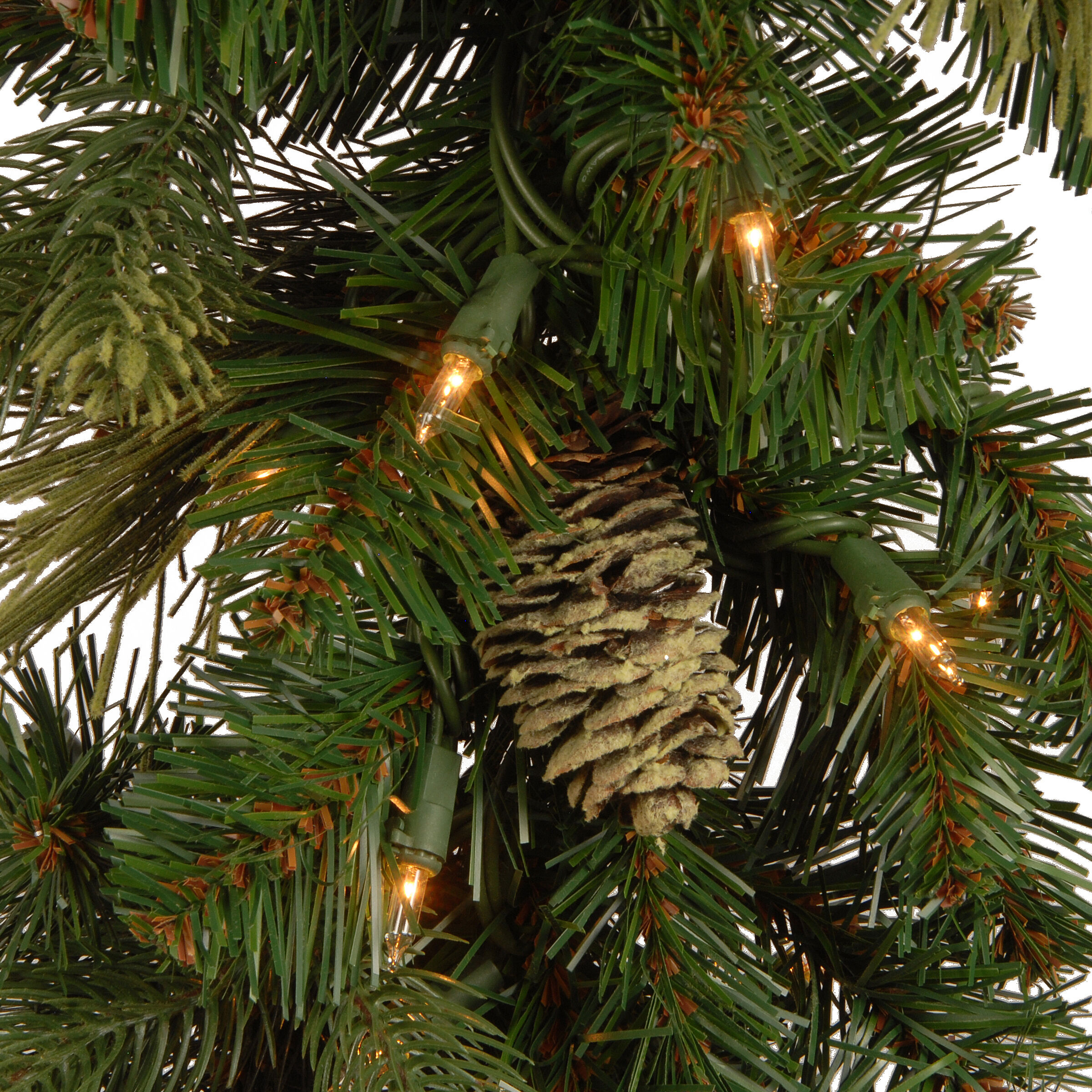 Carolina Pine Festive Pre-Lit Garland with Pine Cones, 9 ft.