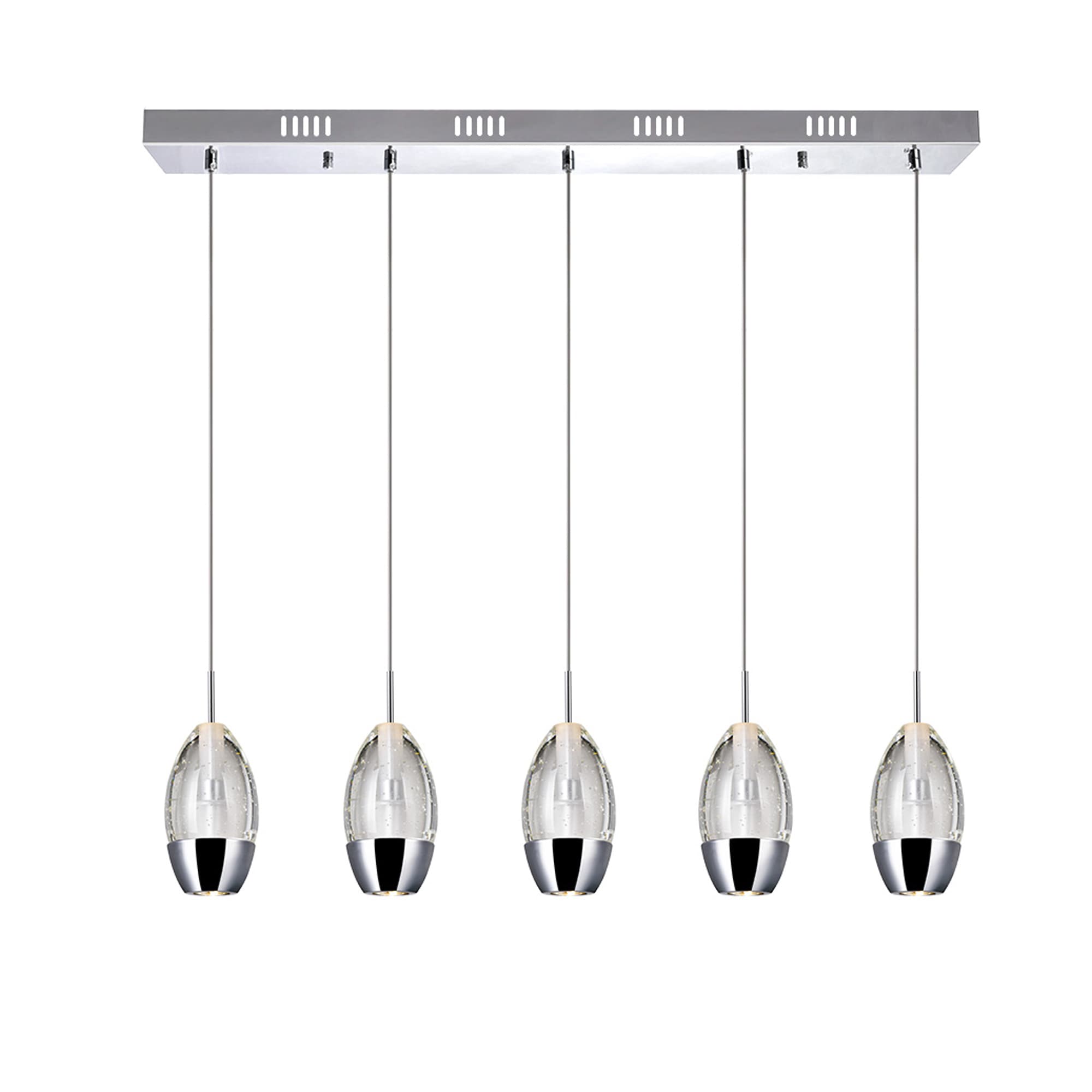 CWI Lighting 5077P28C-RC Perrier 5-Light Chrome Modern/Contemporary Drum LED Hanging Pendant Light