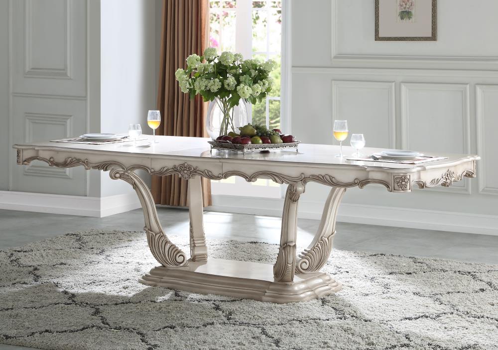 Acme Furniture Gorsedd Antique White, Antique White Dining Table Set