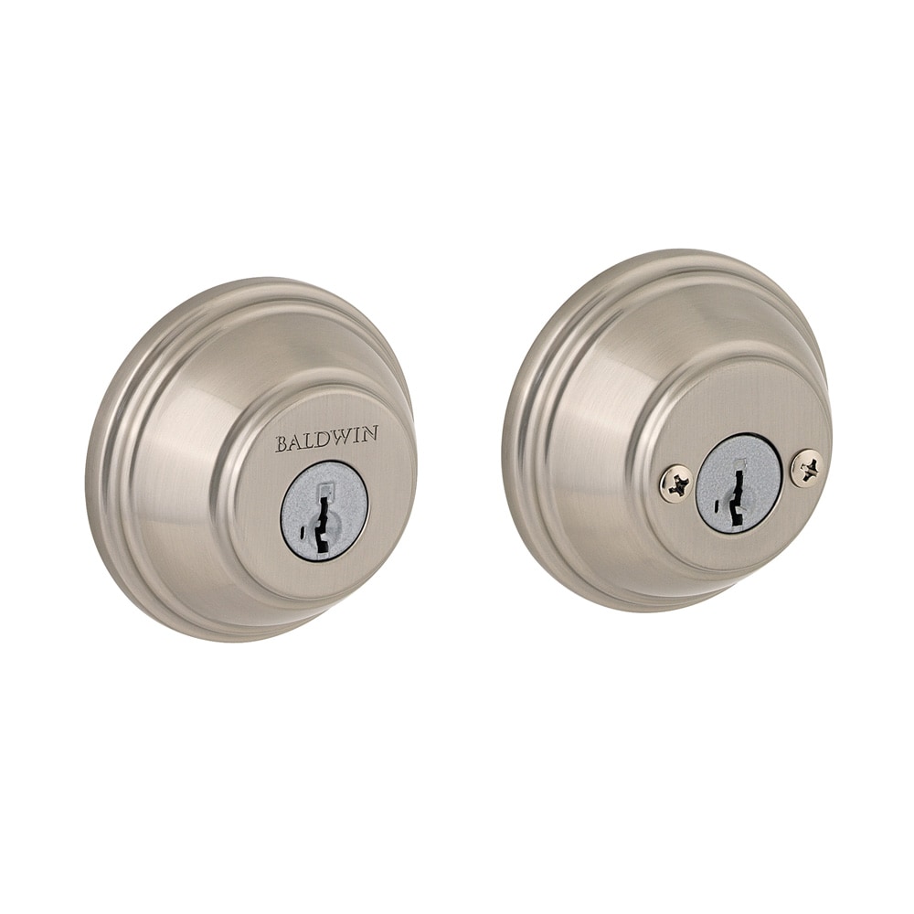 Baldwin 385 RDB 15 SMT Prestige Series Round Satin nickel Double Cylinder Deadbolt with SmartKey