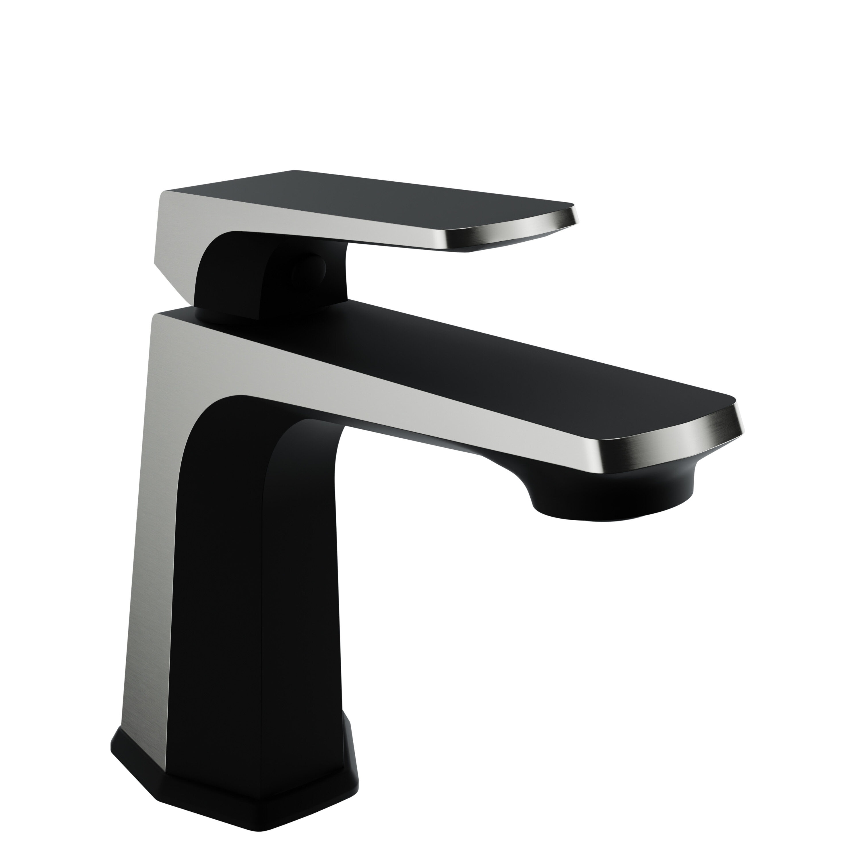 ANZZI L-AZ903MB-BN Matte Black-Brushed Nickel Single hole 1-handle WaterSense Mid-arc Residential Handle Bathroom Sink Faucet with Drain