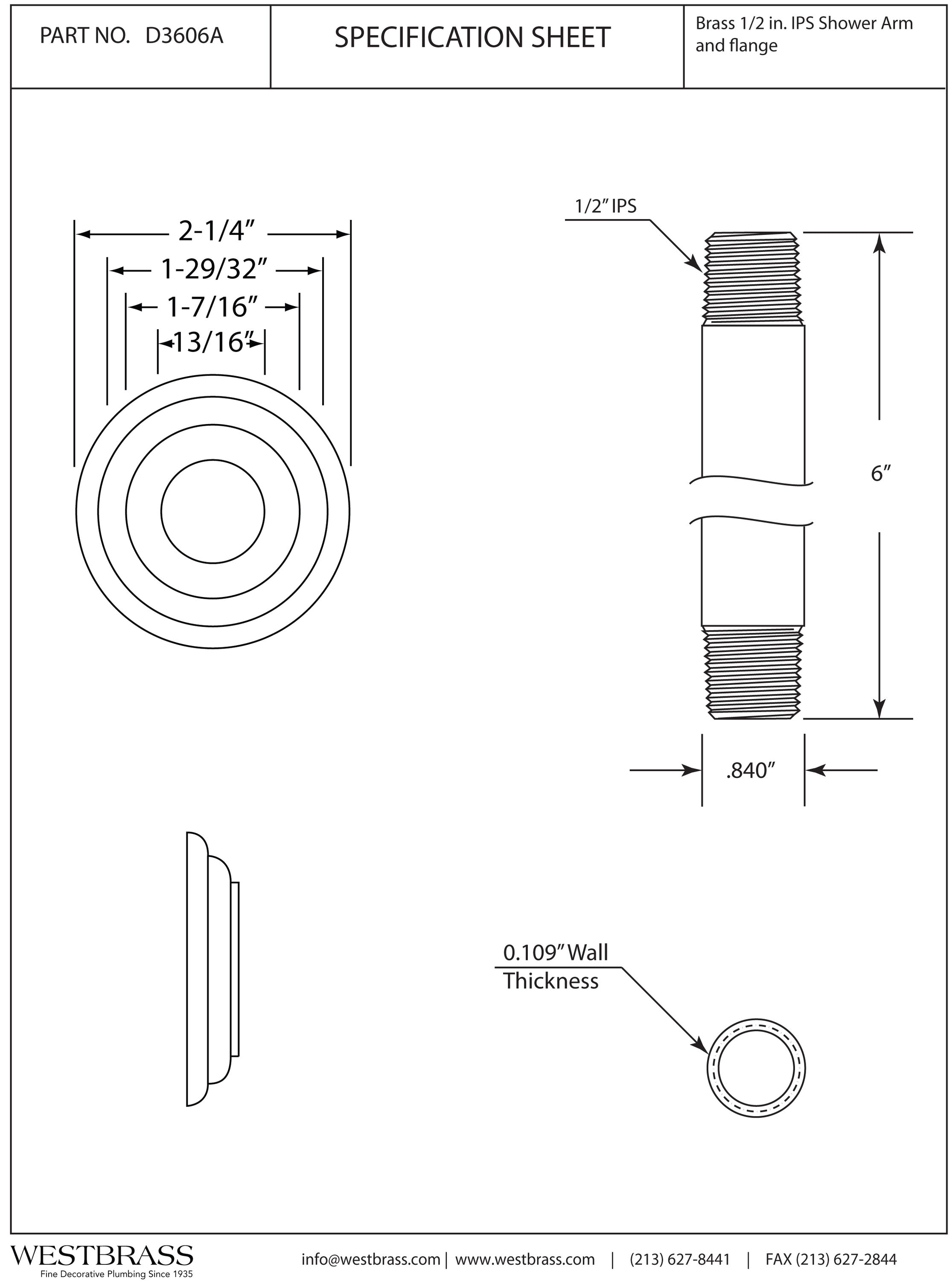WESTBRASS D3606A-26 Bath-Shower-Facc - View #2