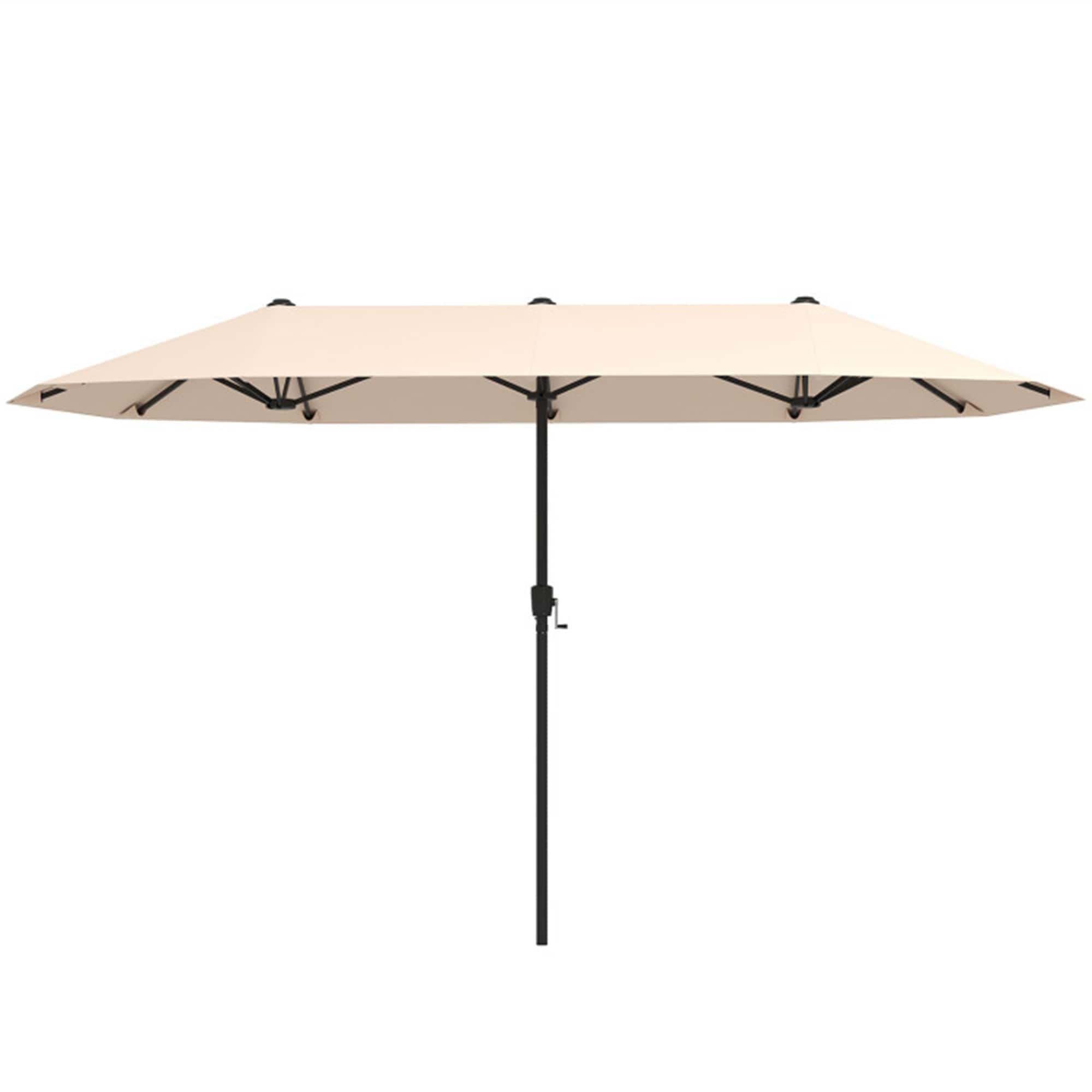 BABOOM BOM-0787-CF-CO 13-ft Steel Off-white No-tilt Market Patio Umbrella