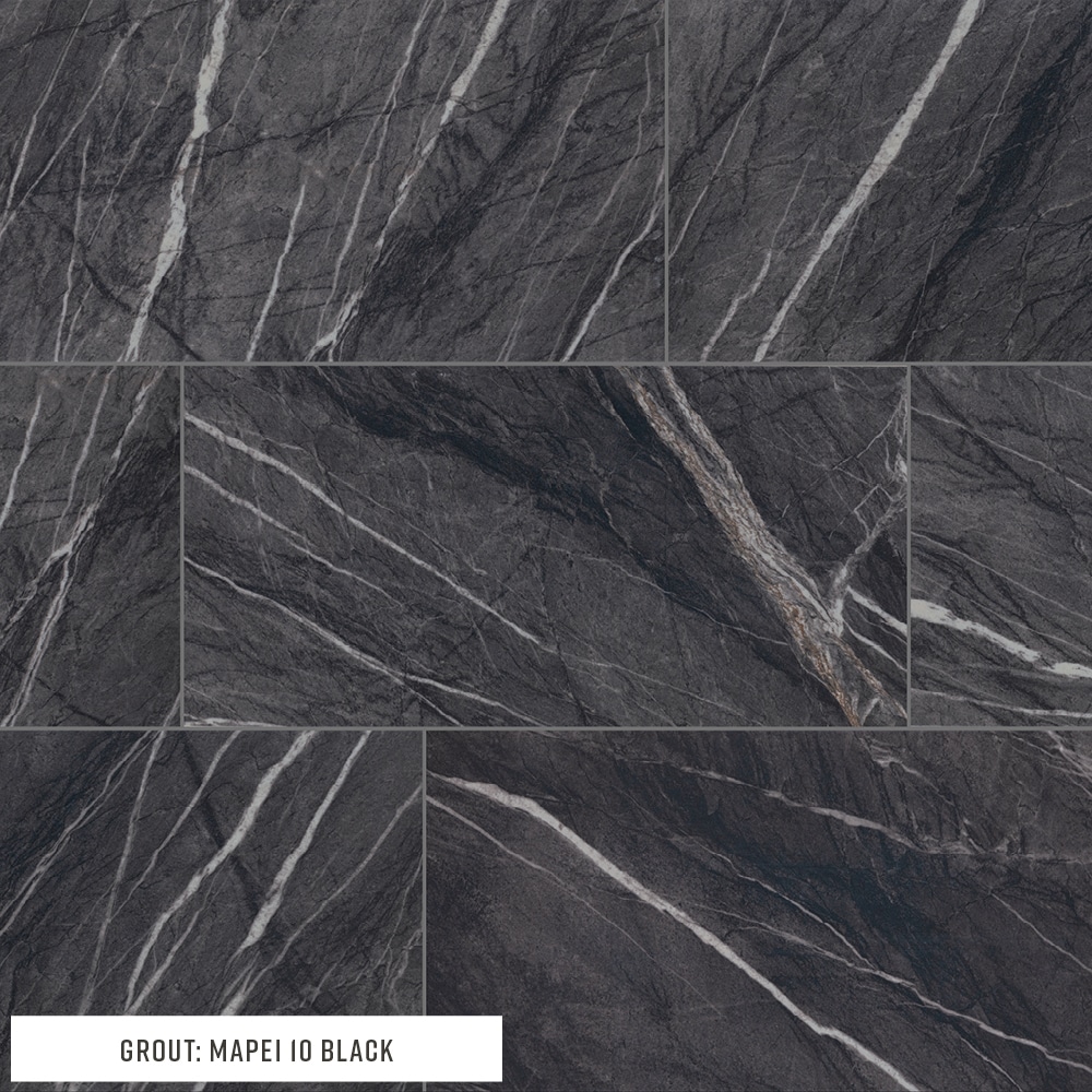 STAINMASTER SM611224XTMTLW Emperor Ash 12-in x 24-in Matte Porcelain Marble Look Floor and Wall Tile (1.95-sq. ft/ Piece)