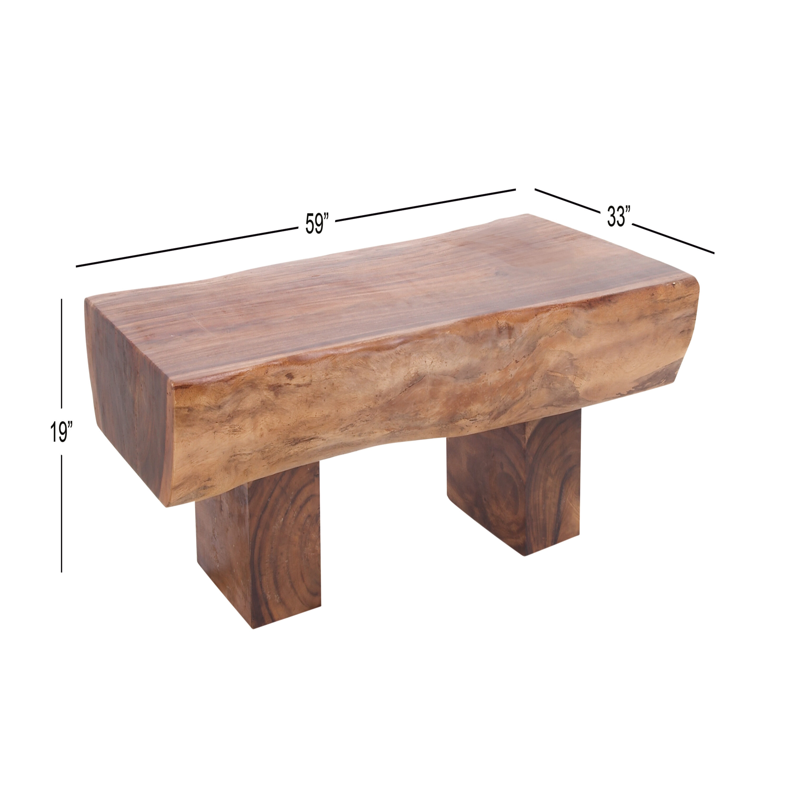 Grayson Lane Pine Wood Rustic Coffee Table in the Coffee Tables