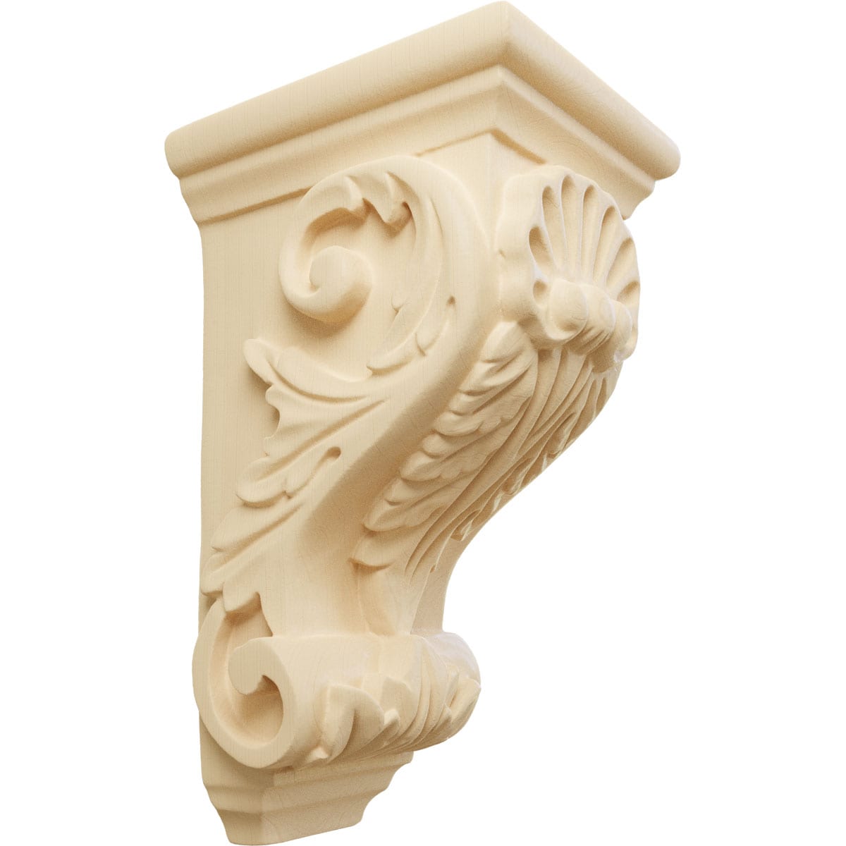 Ekena Millwork CORW03X04X07SHMA 3.5-in x 4.0-in x 7-in Unfinished Maple Wood Paintable/Stainable Corbel