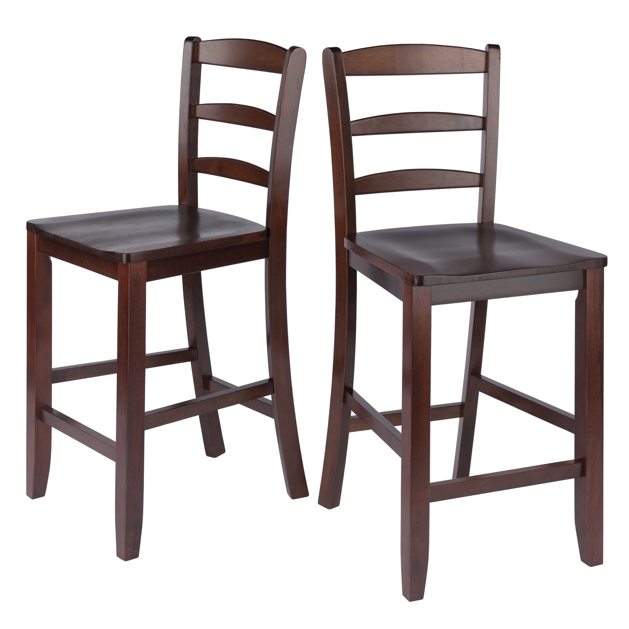 Counter Height Bar Stool High Chair Seat 24in Wooden Top Wood Kitchen Island 2Pc 