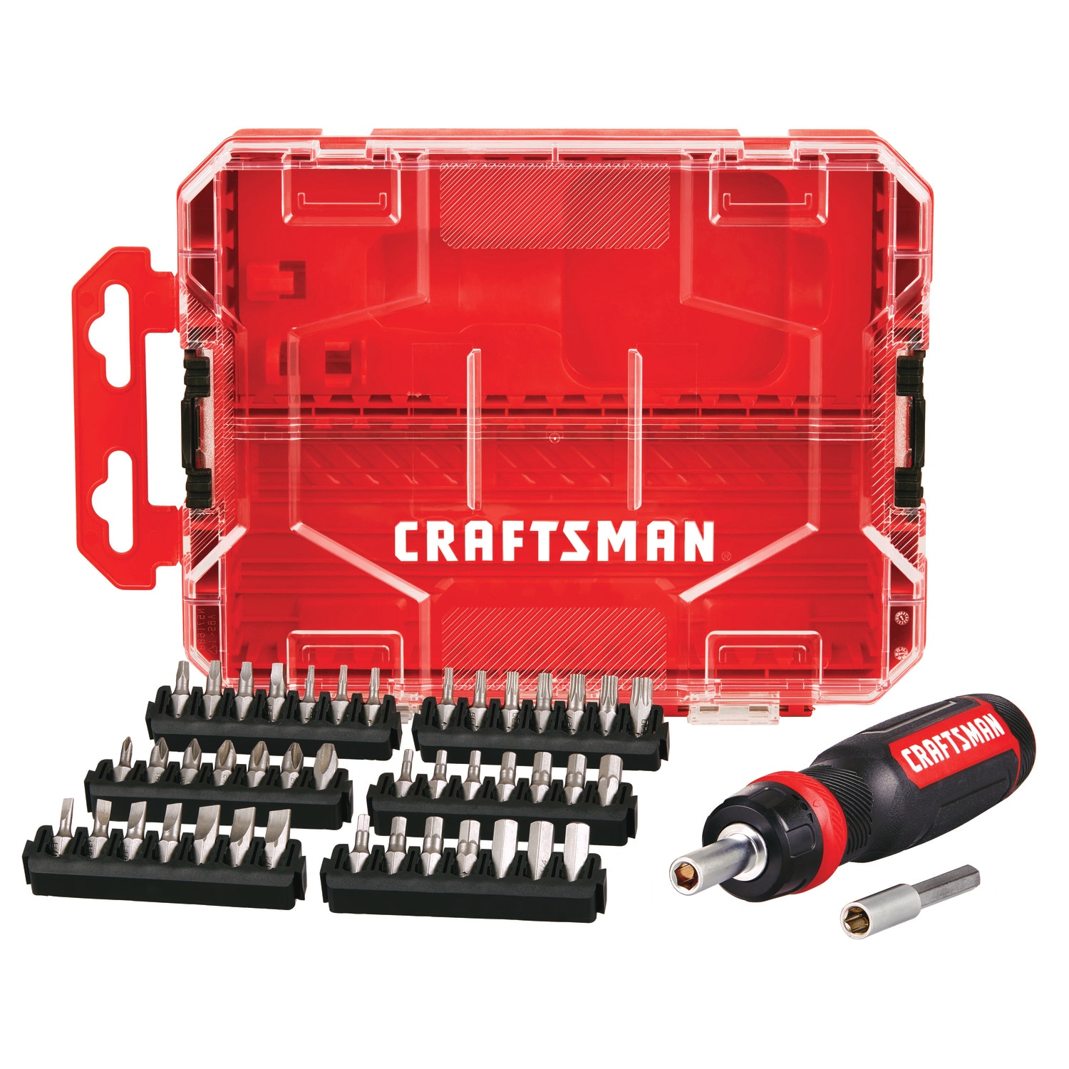 Shop CRAFTSMAN VERSASTACK System 17-in Red Plastic Tool Box & VERSASTACK  44-Piece Bi-material Handle Magnetic Ratcheting Set Assorted Multi-bit  Screwdriver Set at