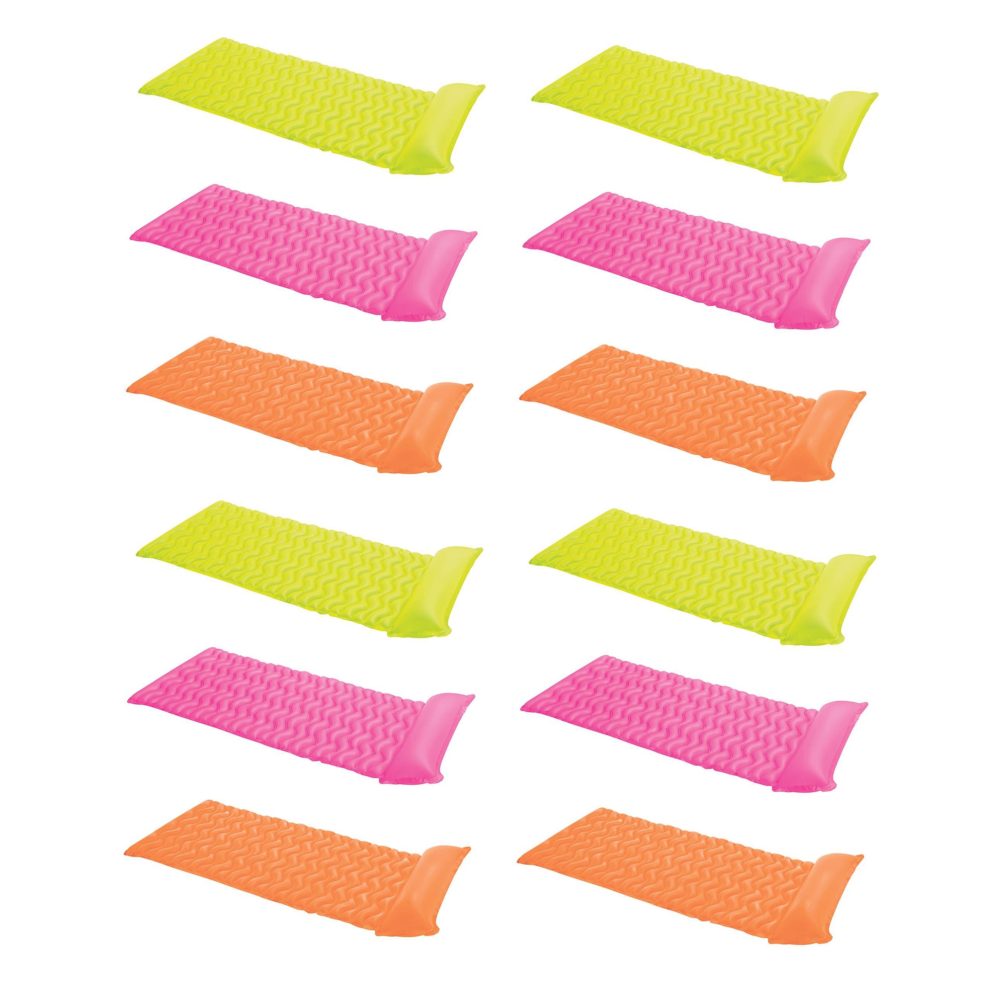Intex 52946 90-Inches x 90-Inches Multicolor Inflatable lounger 12 -Pack