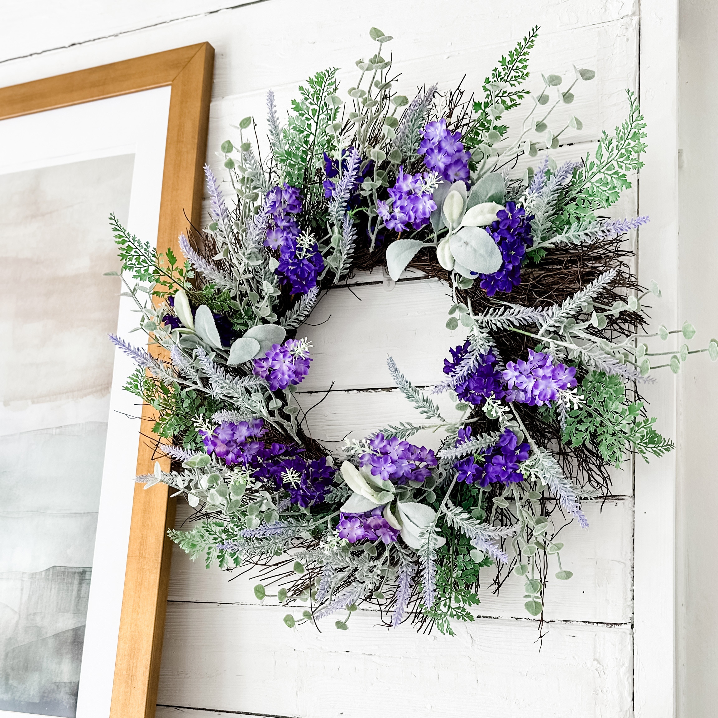 Lavender and Greenery 24-Inch Grapevine Floral Wreath