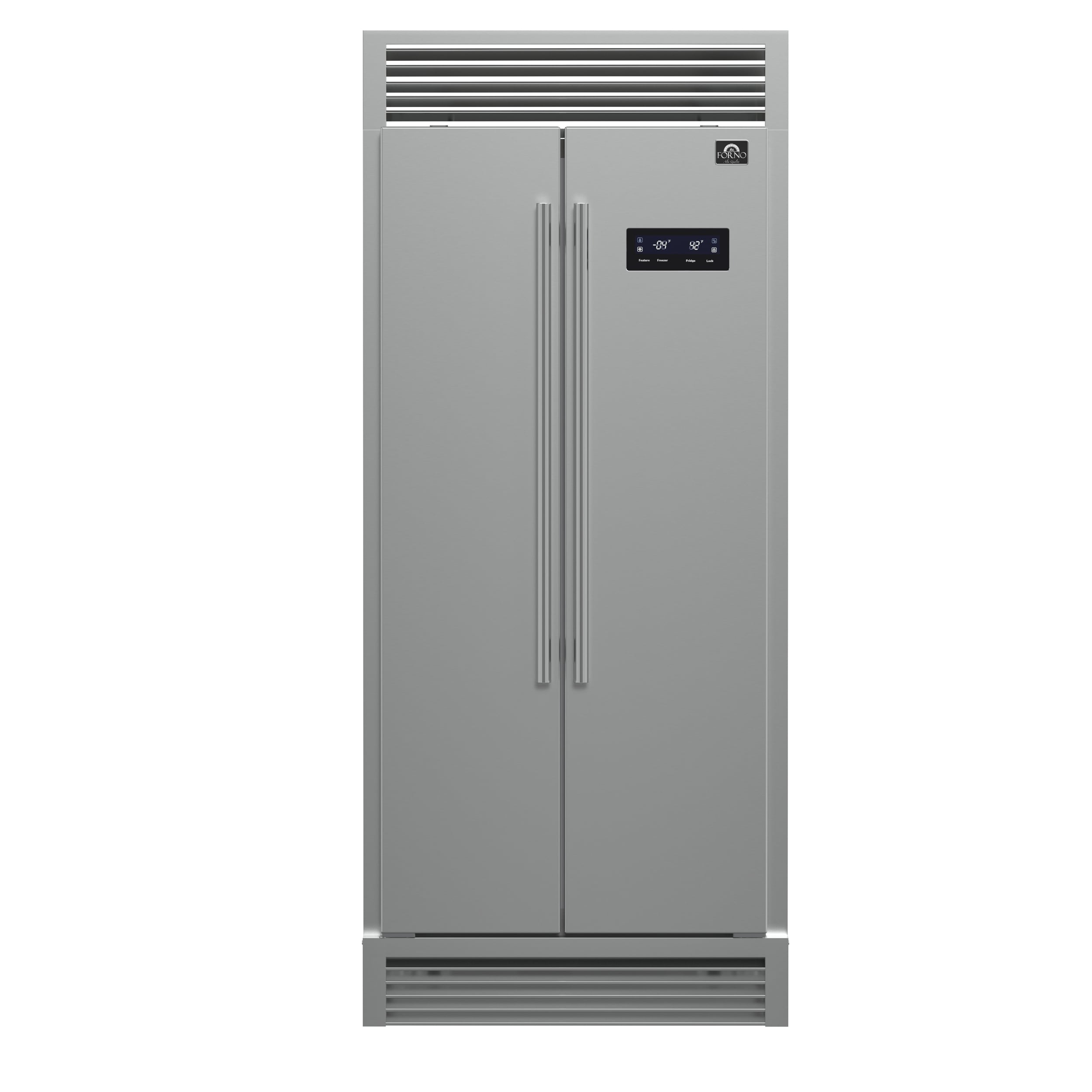 FORNO FFRBI1805-37SG Salerno 15.6-cu ft Counter-Depth Side-by-Side Refrigerator ( Stainless steel )