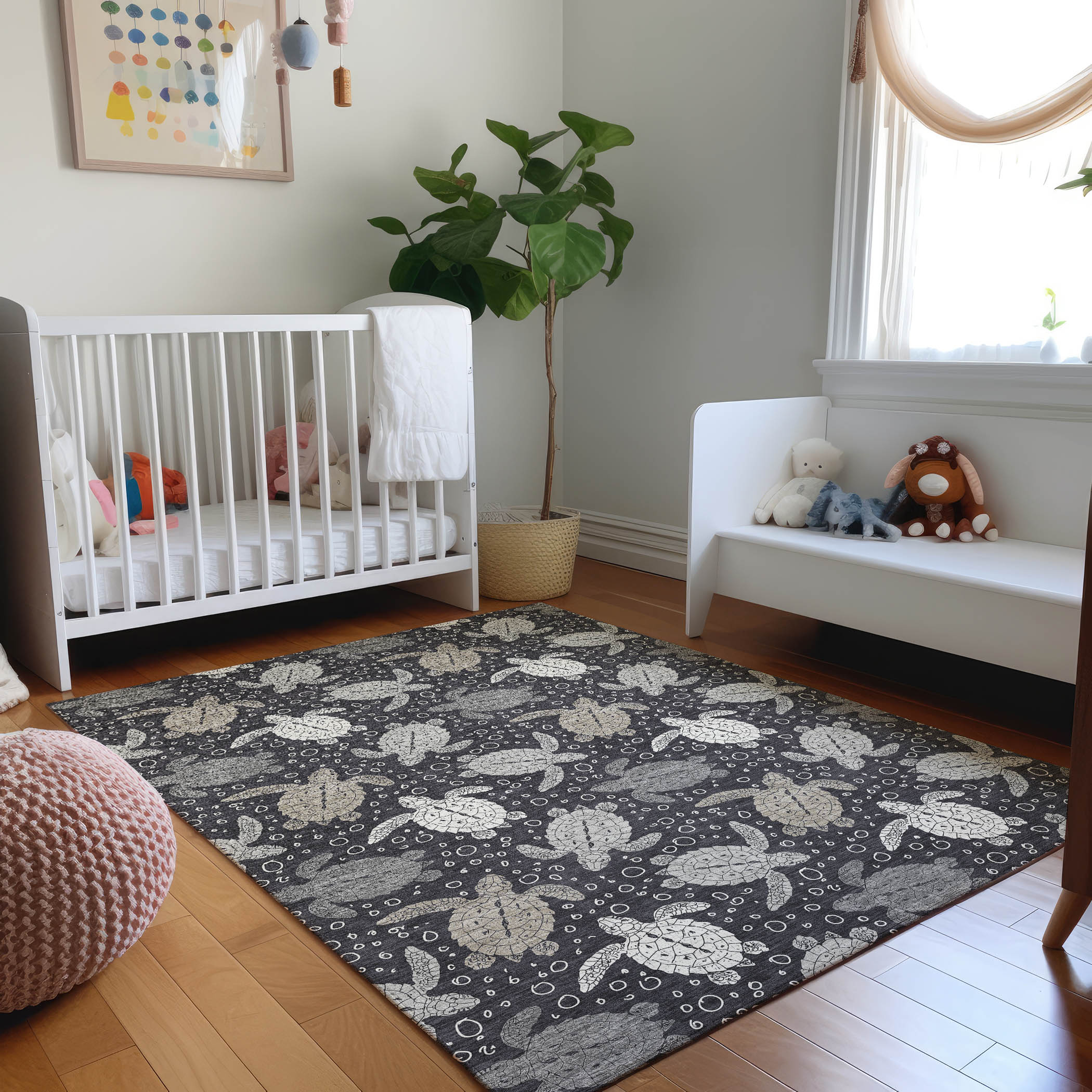 Addison Rugs AMF192MI3X5 Mayfield AMF192MI 3 x 5 (ft) Loomed Polyester Midnight Rectangular Indoor Geometric Machine washable Area rug