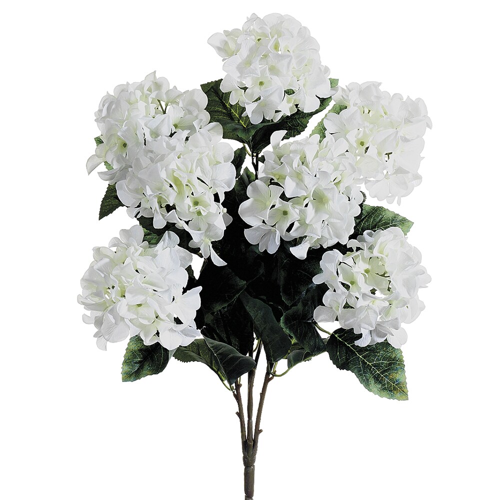 Allstate Floral FBH109-WH 25-in White Indoor Desktop Hydrangea Artificial flower